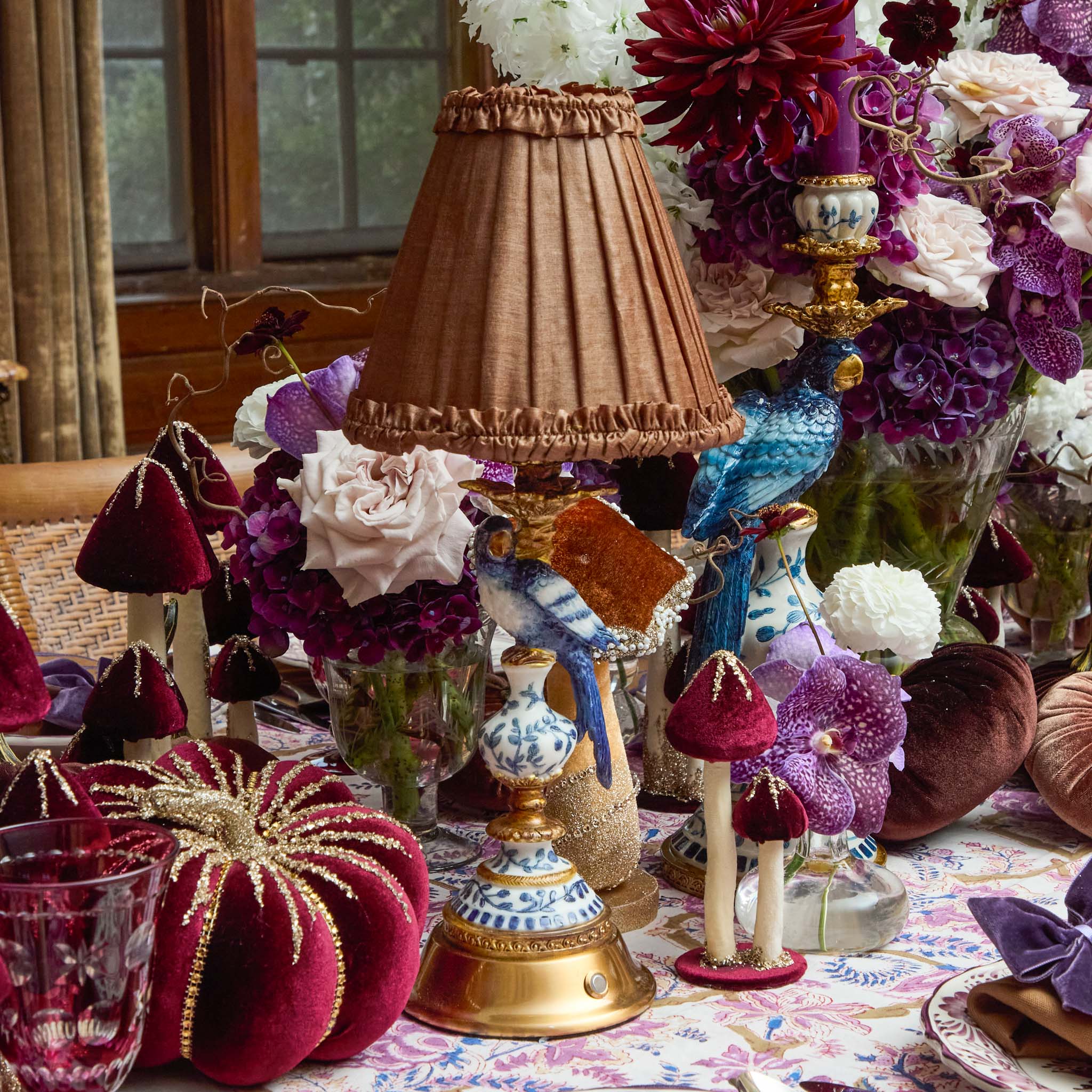 Brown Frilled Silk Lampshade (18cm) - Image 5