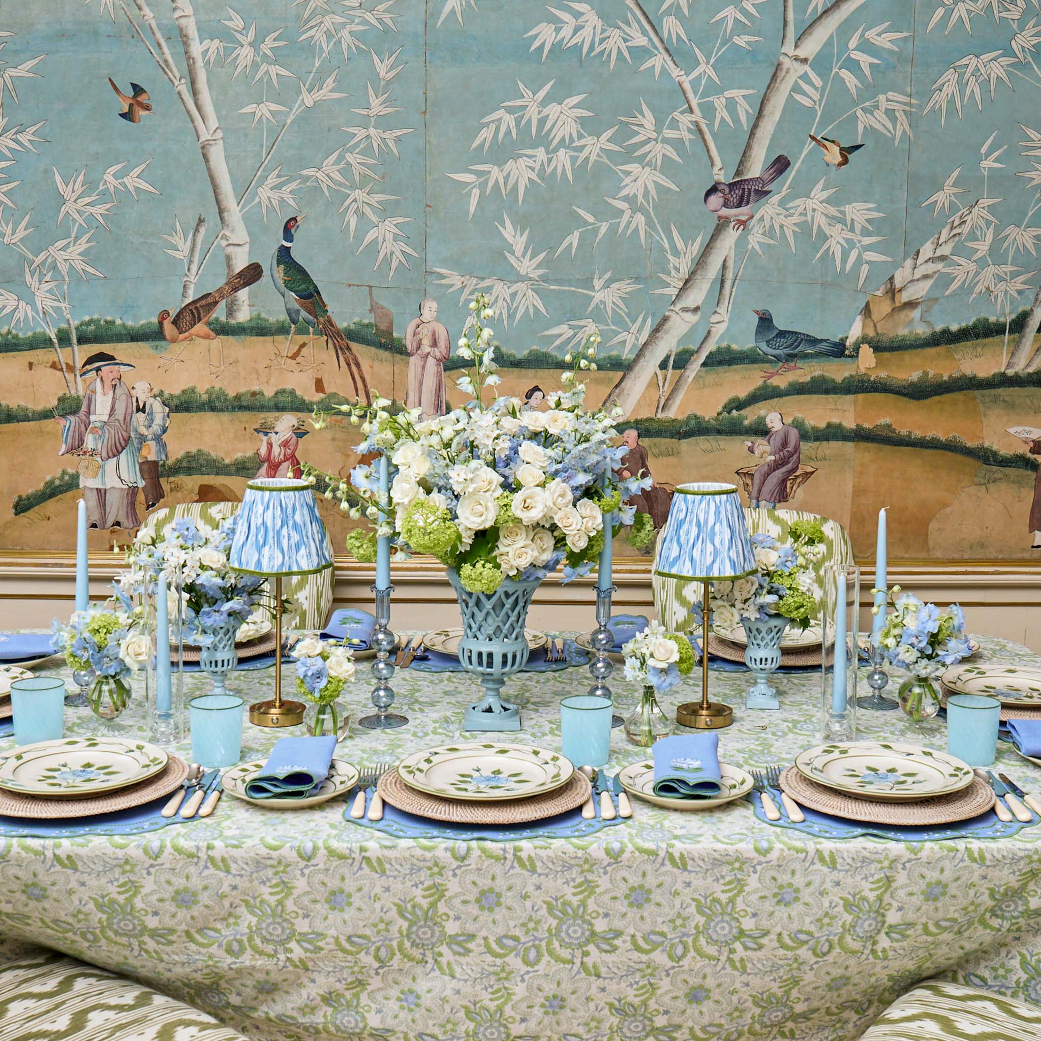 Green & Blue Cosima Tablecloth - Image 4