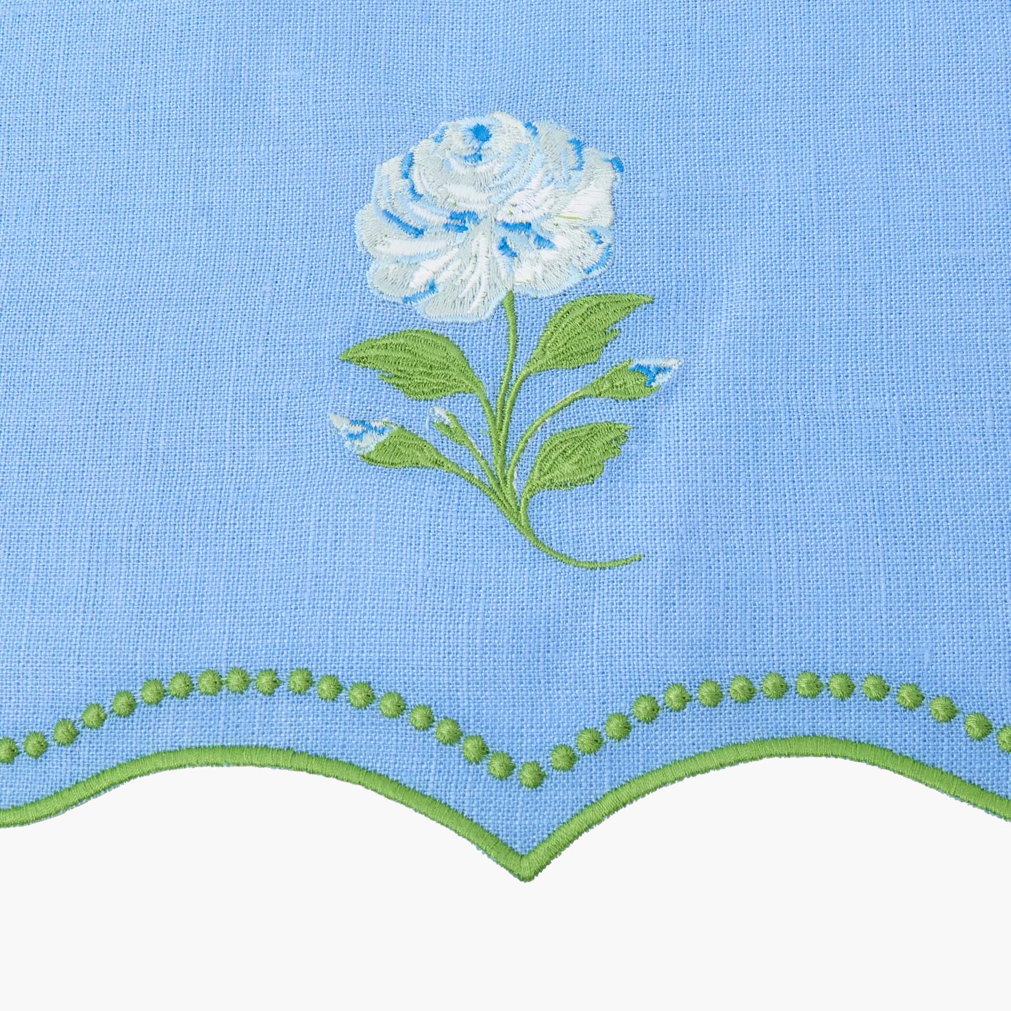 Bluebell Rose Embroidered Linen Napkins (Set of 4) - Image 5