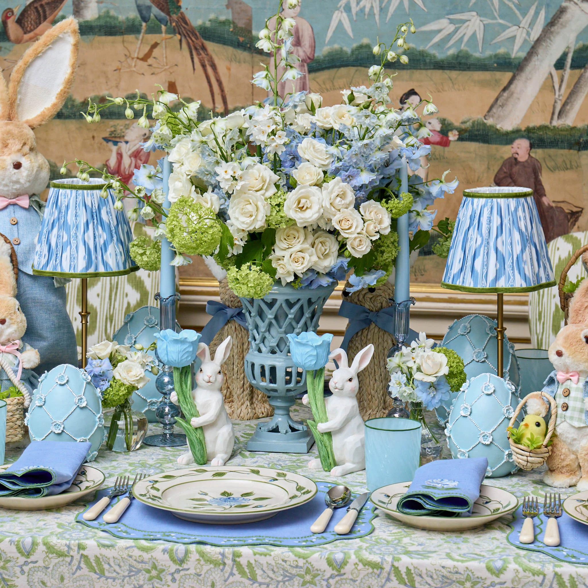 Bunny with Blue Tulip (Pair) - Image 2