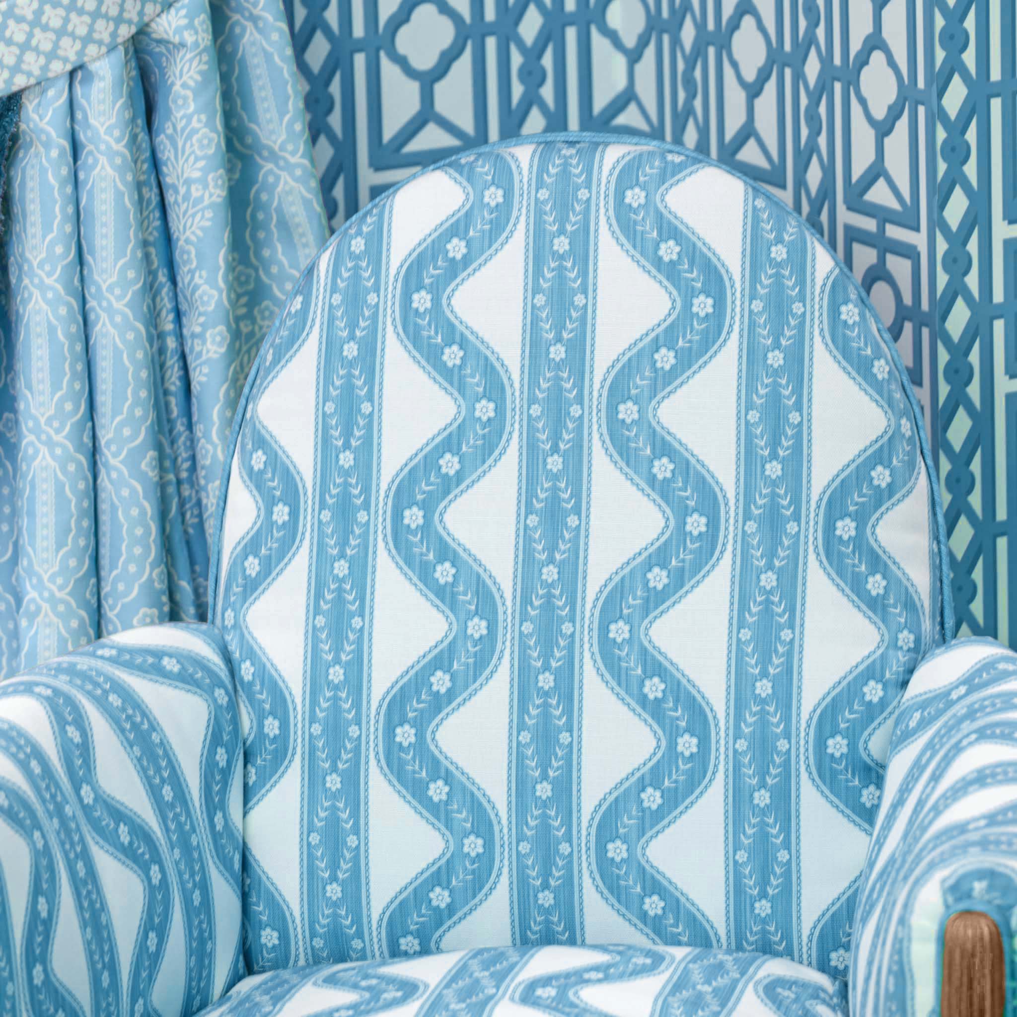 Blue Theodora Fabric - Image 3