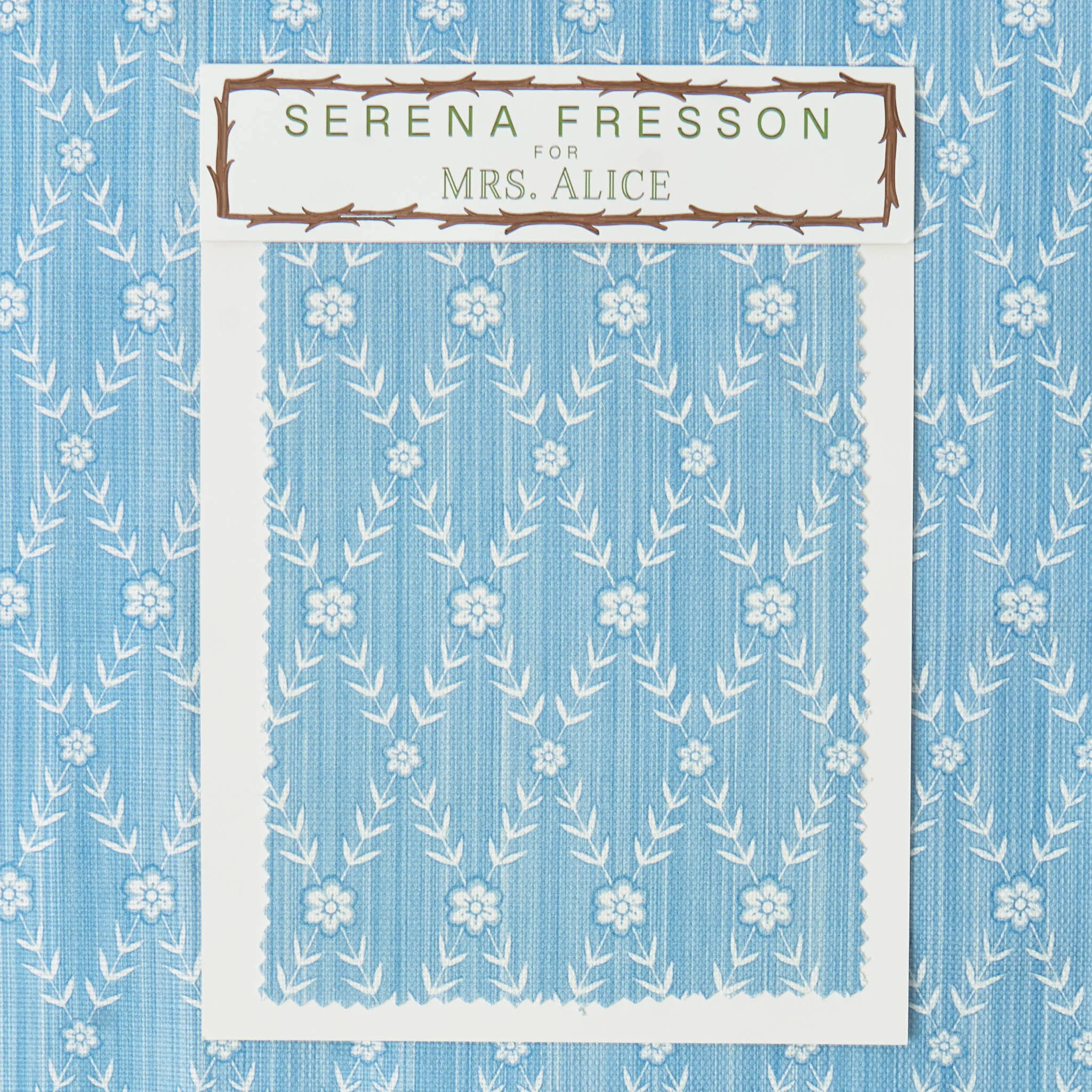 Blue Theodora Trellis Fabric - Image 4