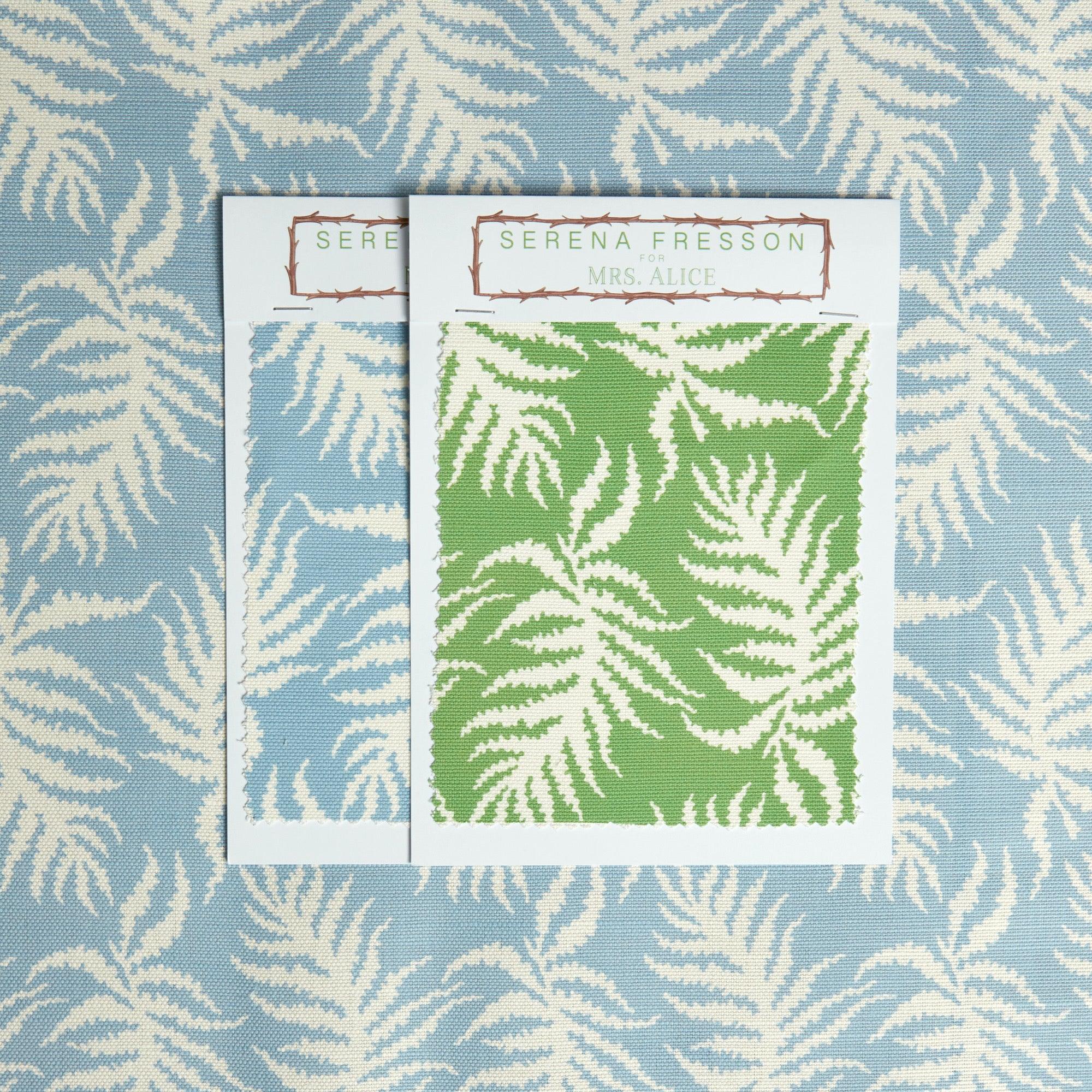 Blue Trailing Ferns Fabric - Image 3