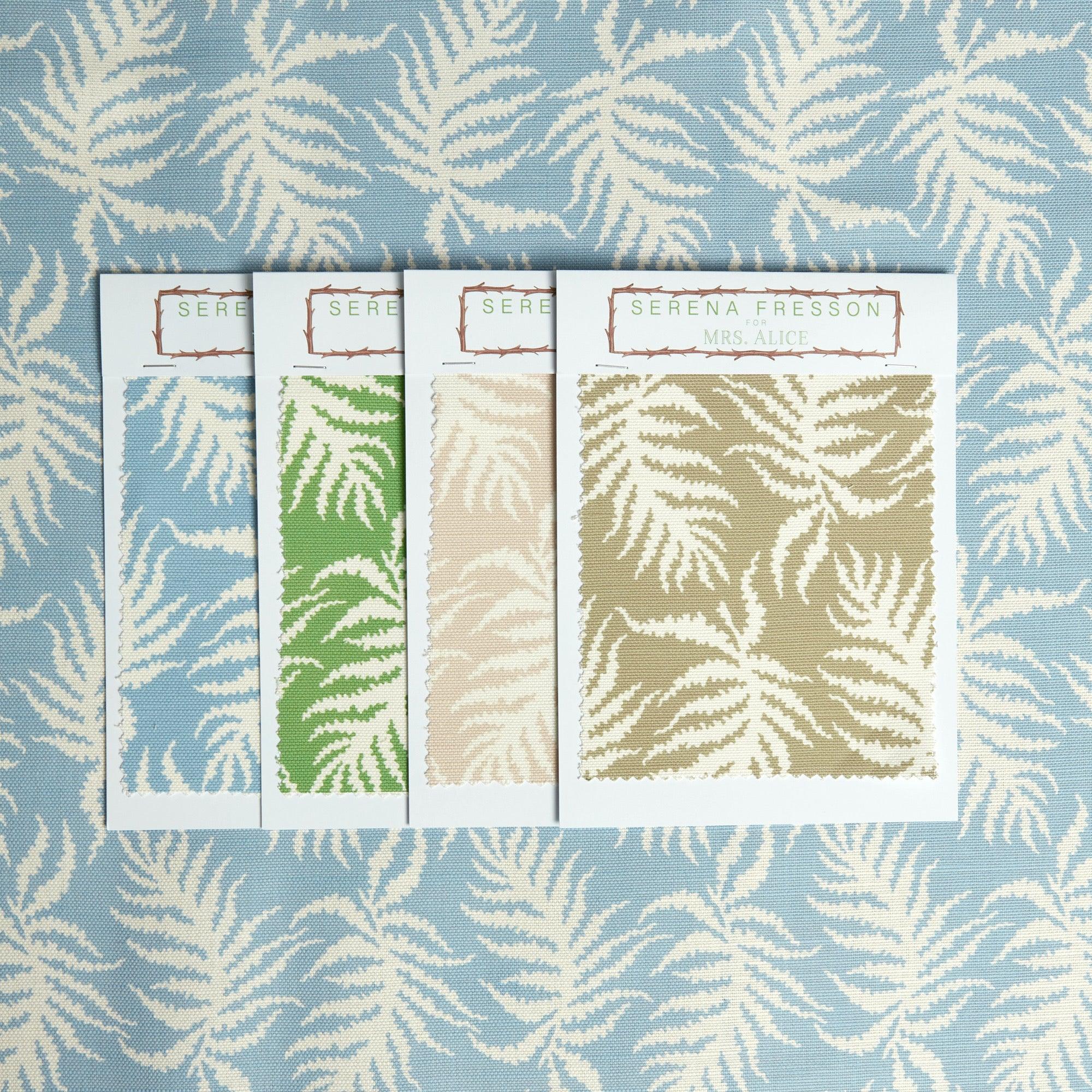 Blue Trailing Ferns Fabric - Image 5