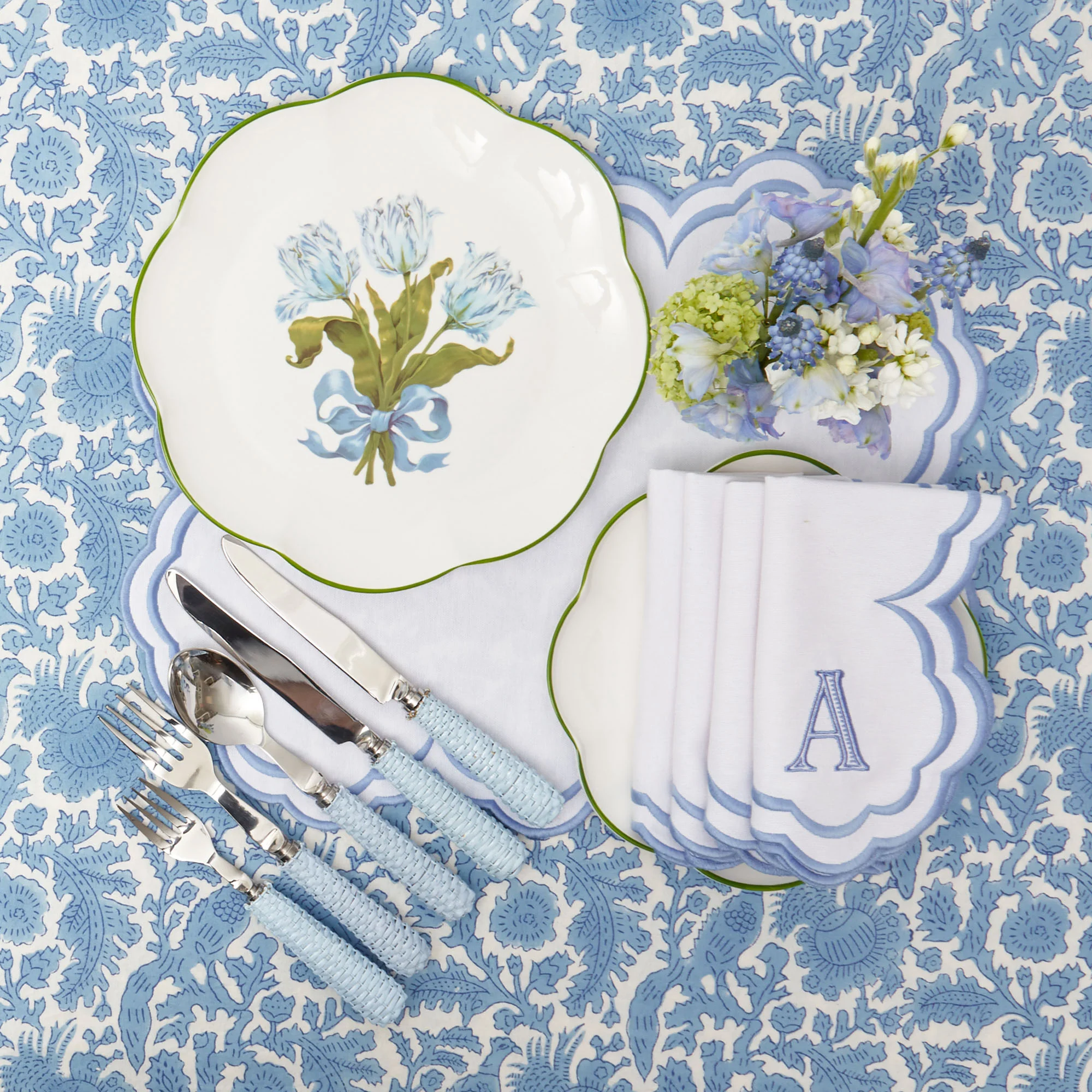 Blue Tulip Dinner Plate - Image 12