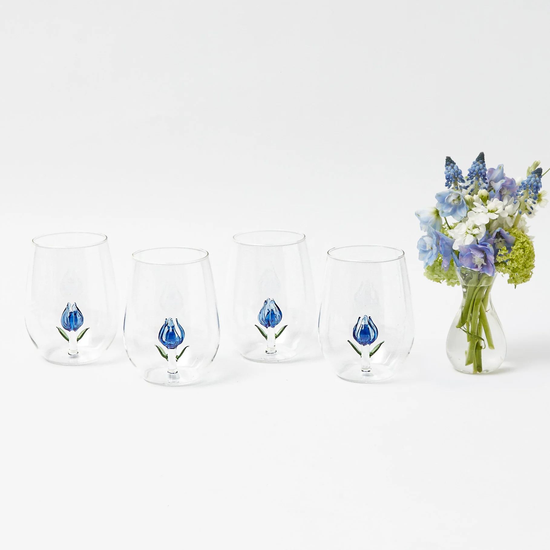 Blue Tulip Glasses (Set of 4) - Image 10