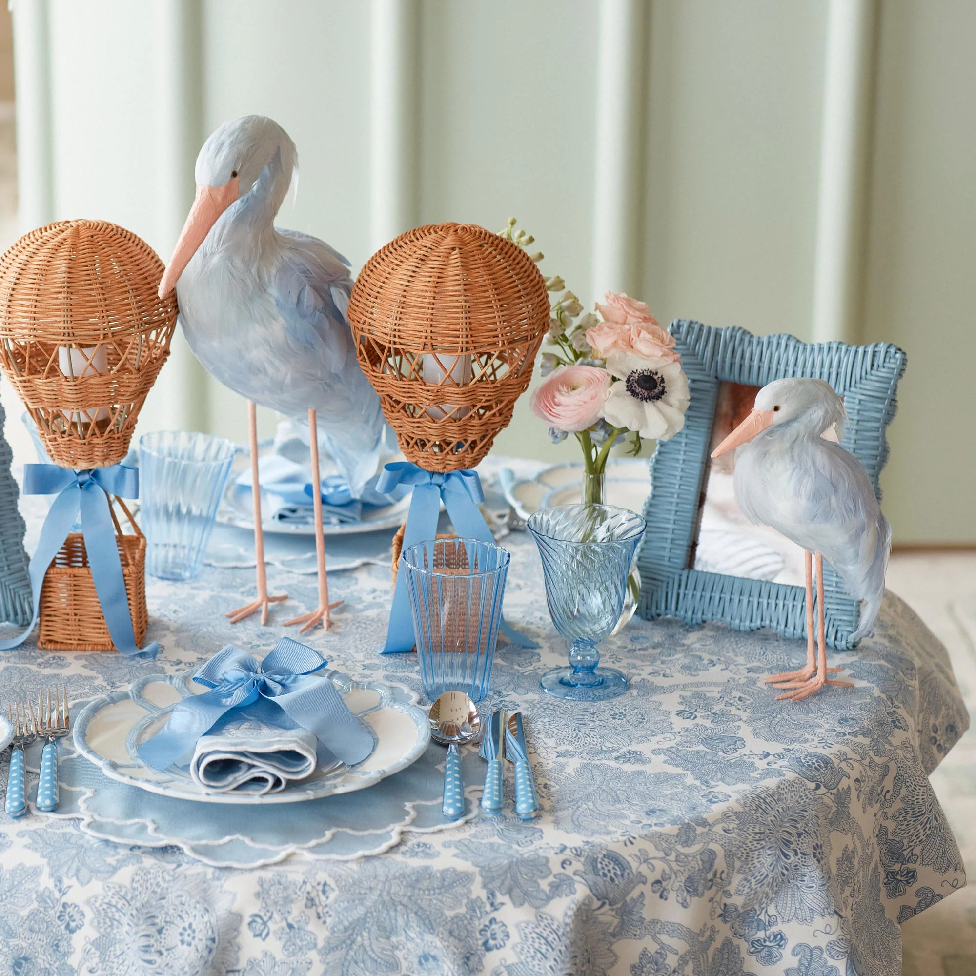 Blue Saskia Stork (Pair) - 25cm - Image 2