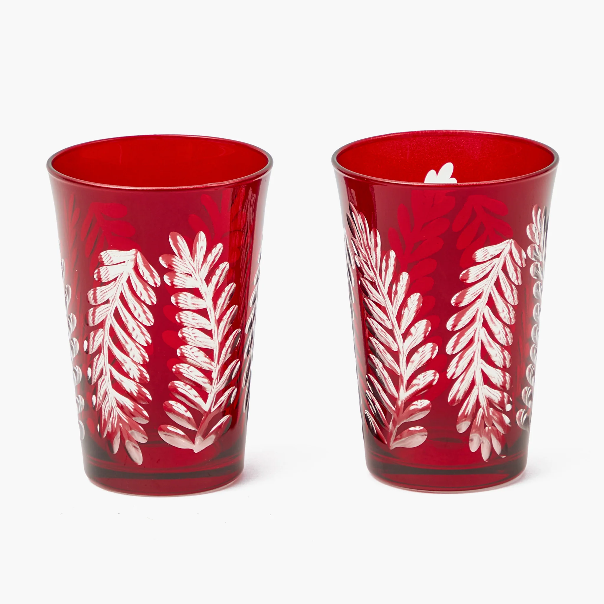 Brigitte Red Garland Engraved Water Glass (Set of 4) - Image 7