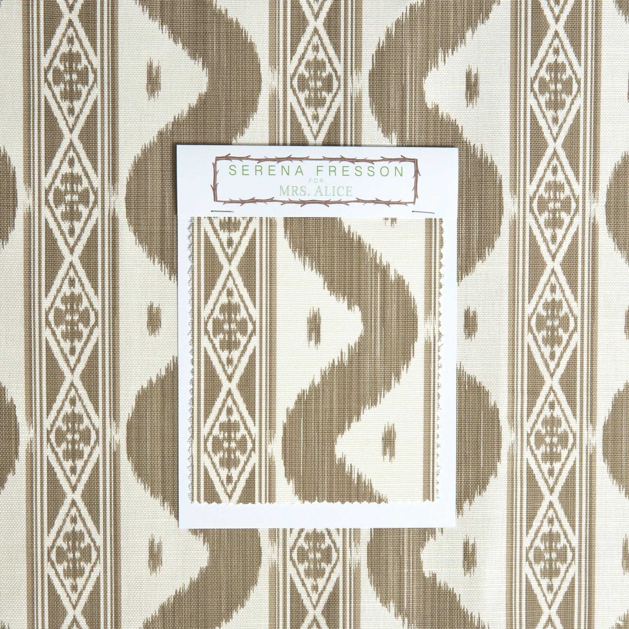 Putty Ikat Stripe Fabric - Image 4