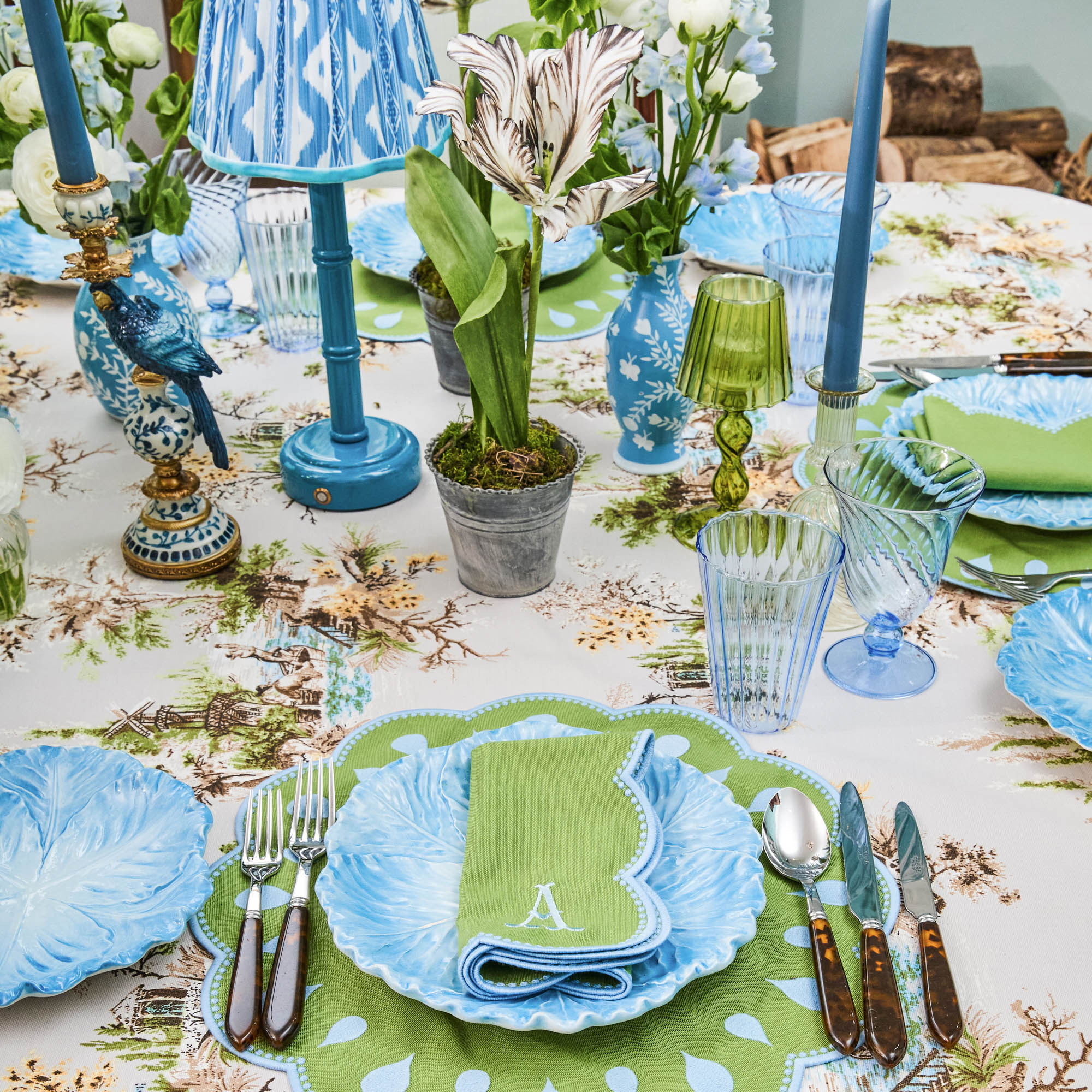 Blue Ikat Lampshade (18cm) - Image 15