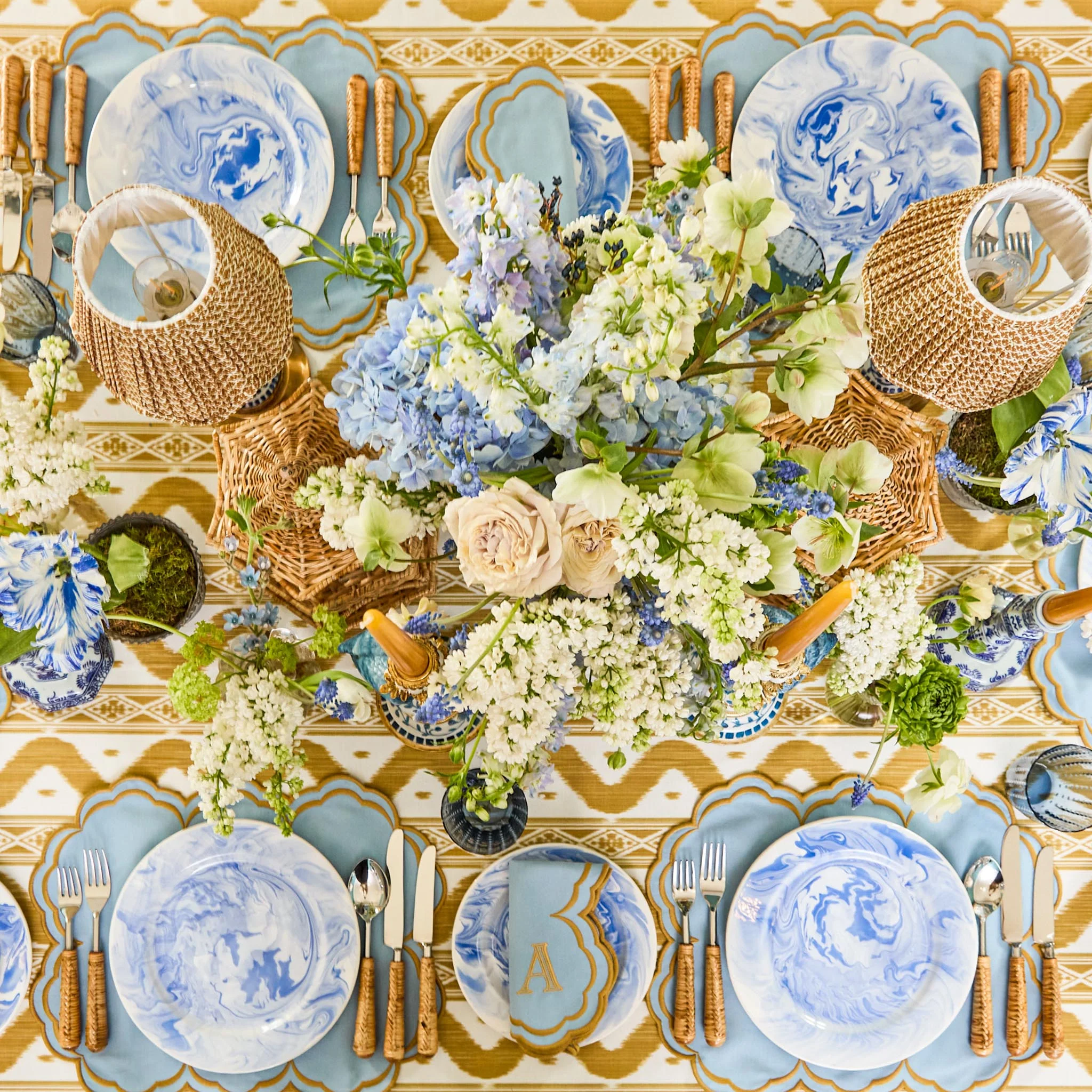 Julia Blue Marbled Dinner Plate - Image 6