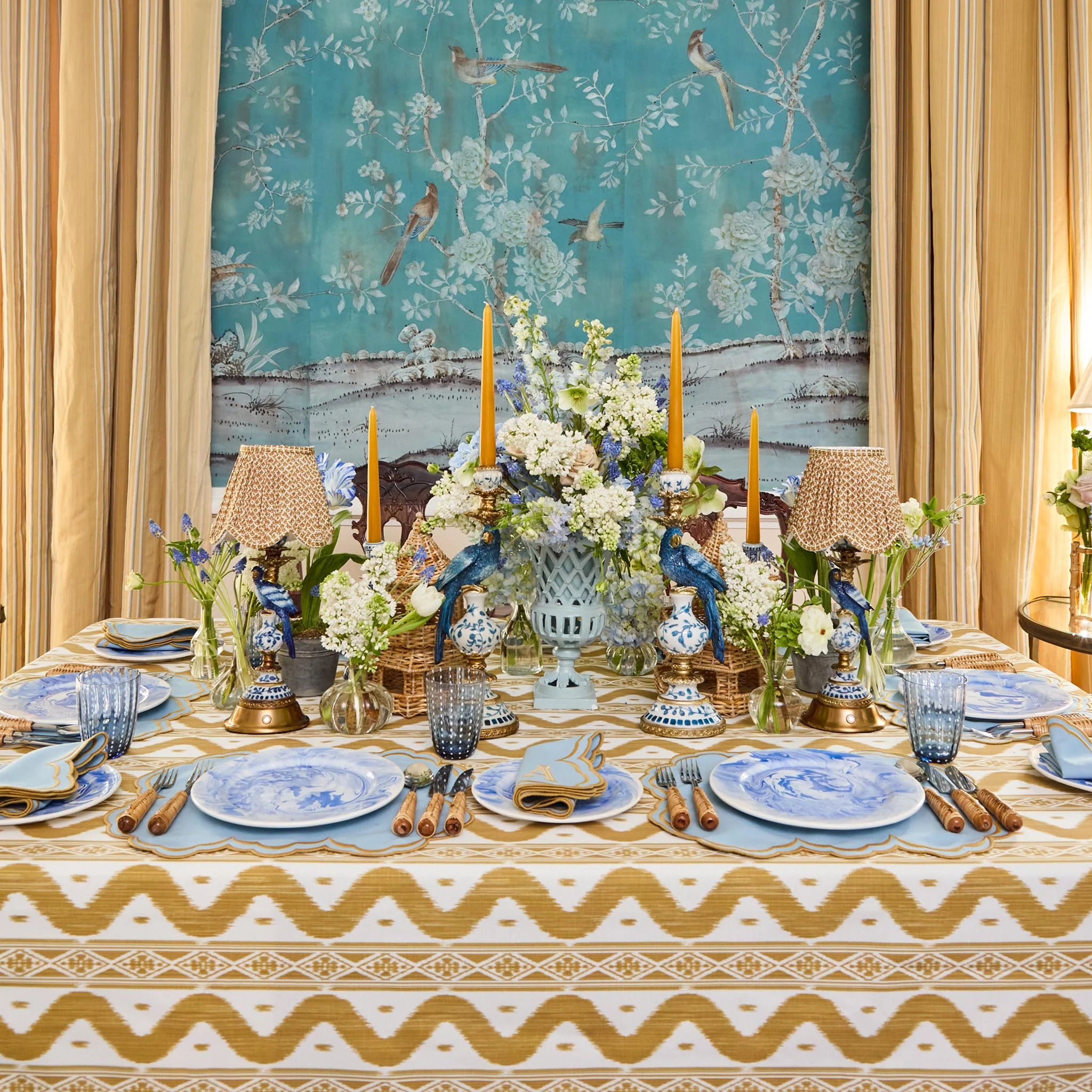 Caramel Ikat Tablecloth - Image 5