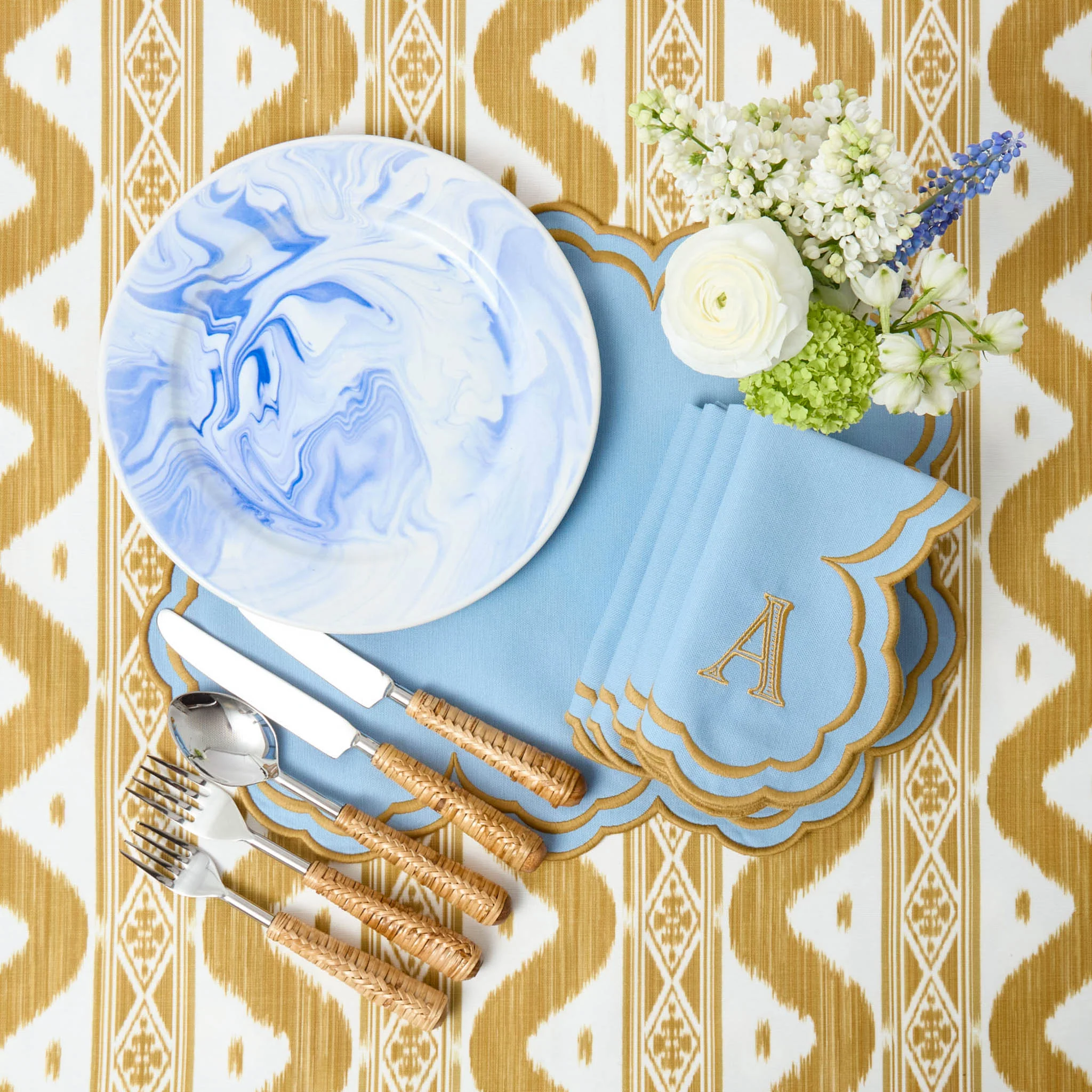 Julia Blue Marbled Dinner Plate - Image 7