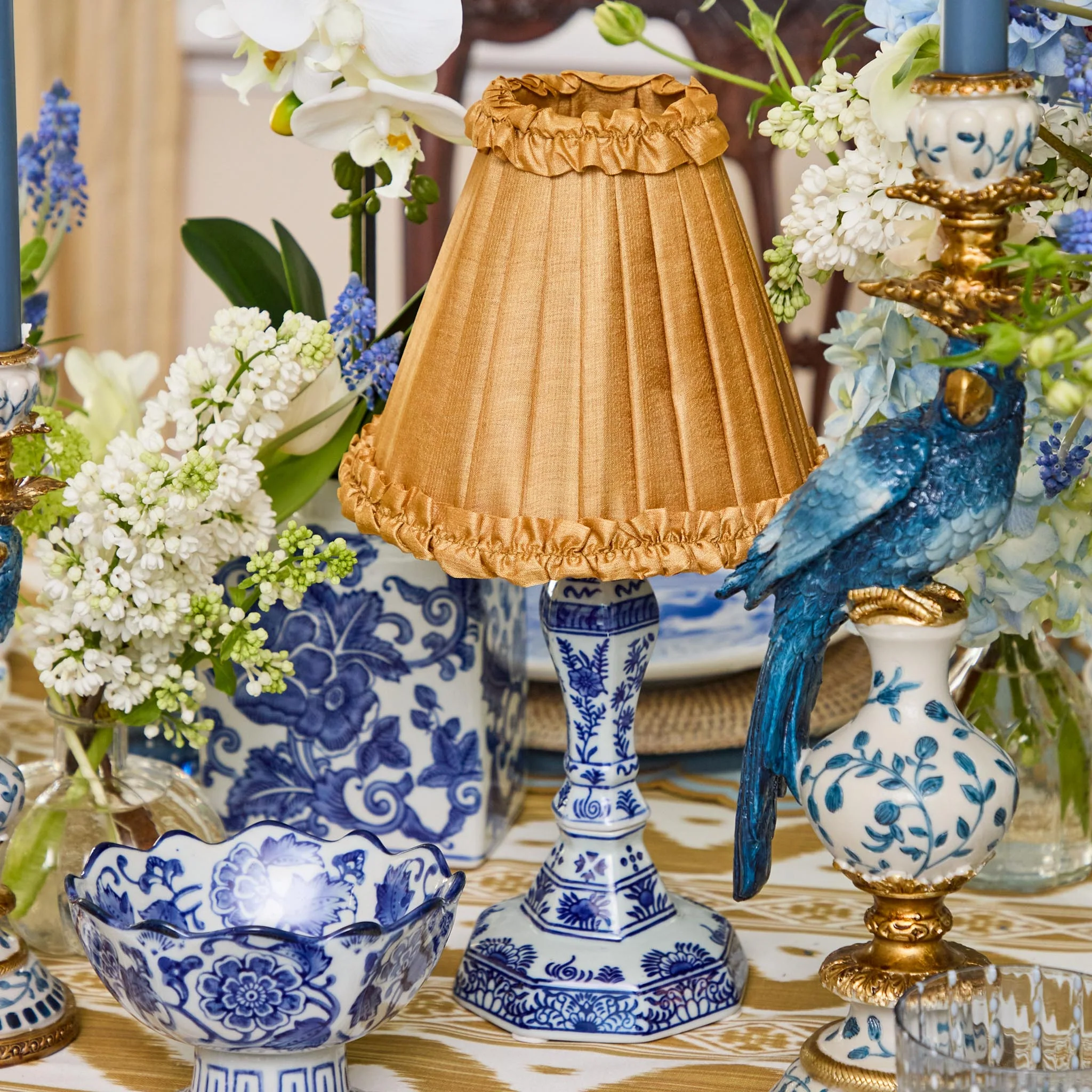 Caramel Frilled Silk Lampshade (18cm) - Image 12