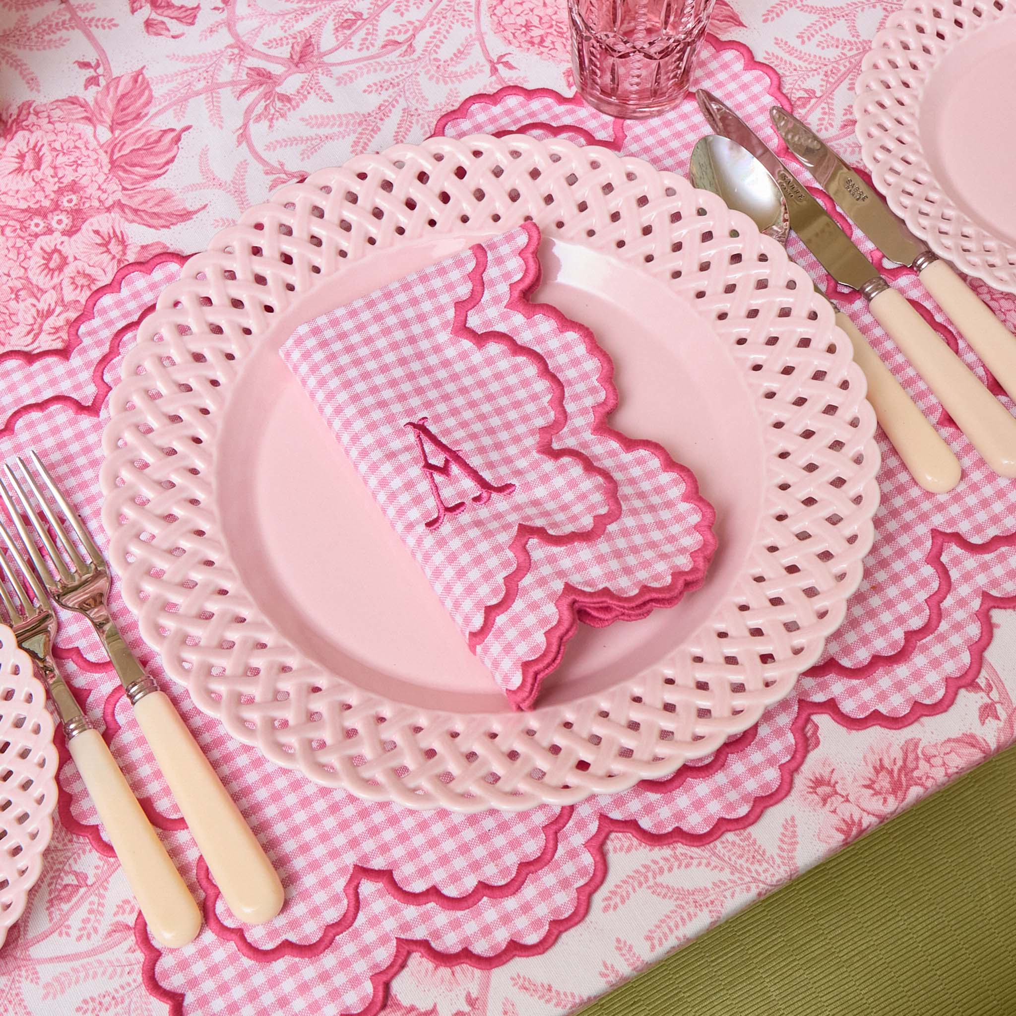 Charlotte Pink Gingham Placemats & Napkins (Set of 4) - Image 3