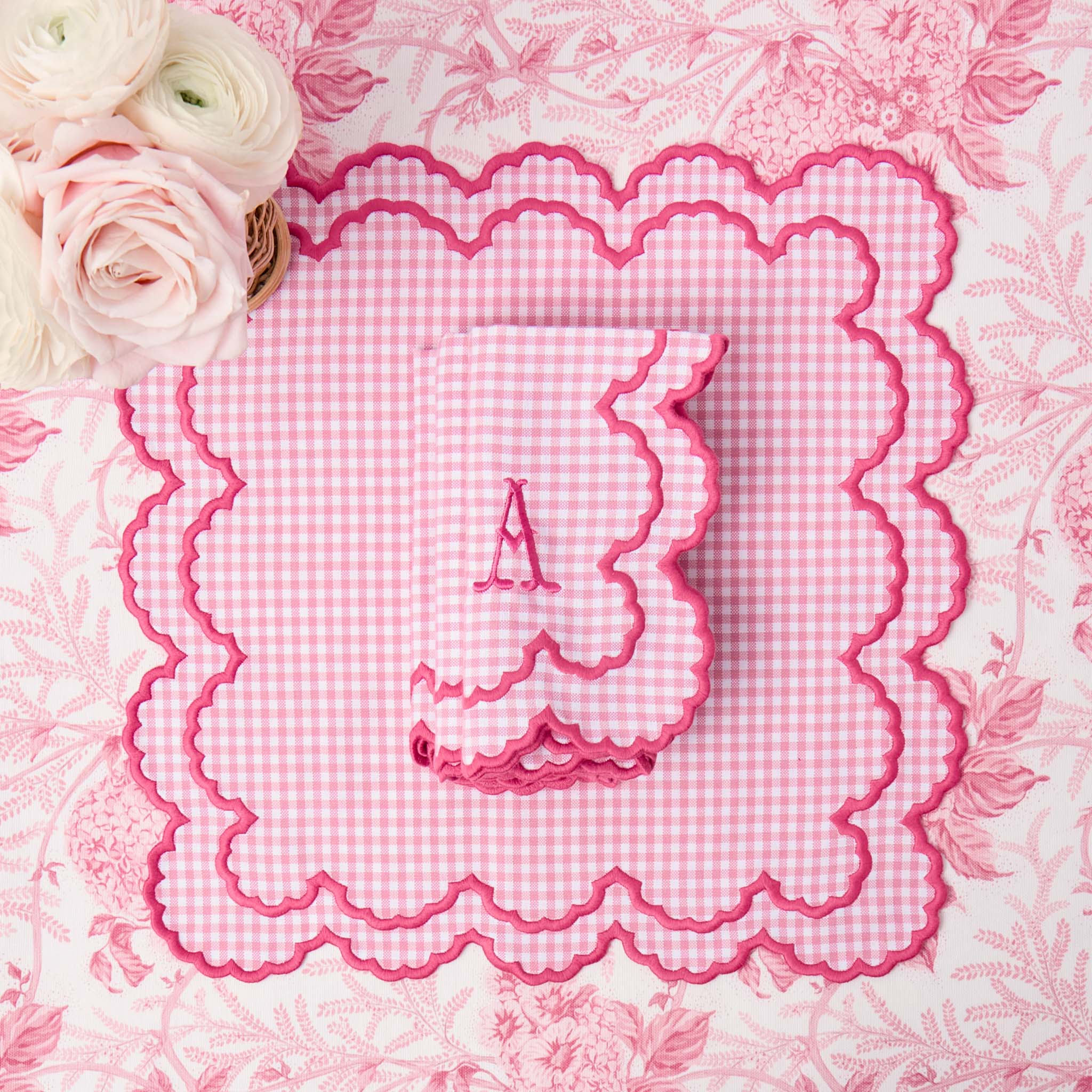 Charlotte Pink Gingham Placemats & Napkins (Set of 4) - Image 7