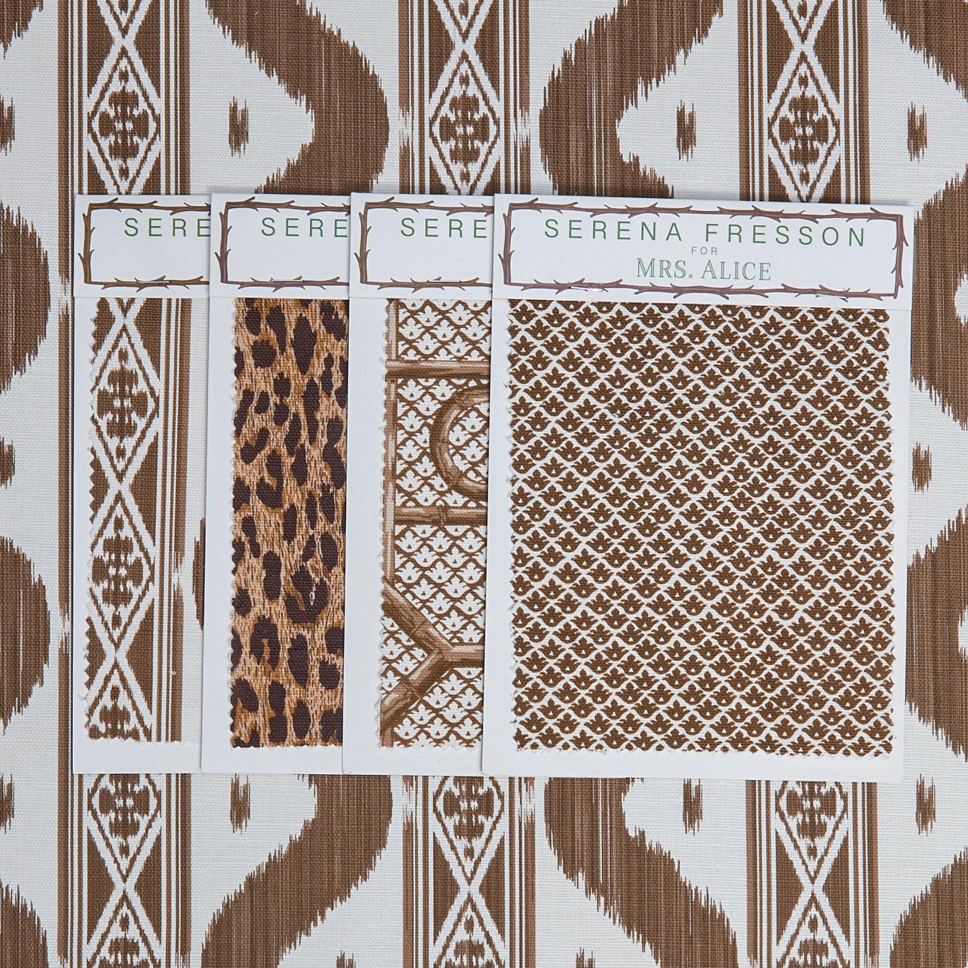 Chestnut Brown Ikat Stripe Fabric - Image 5