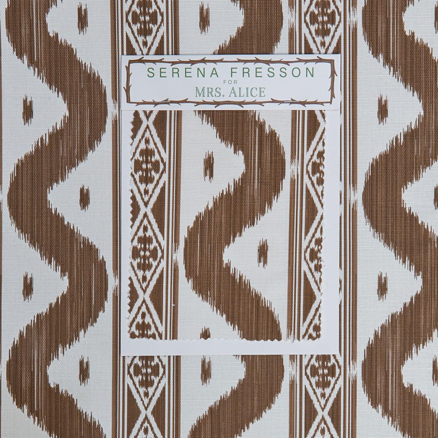 Chestnut Brown Ikat Stripe Fabric - Image 7