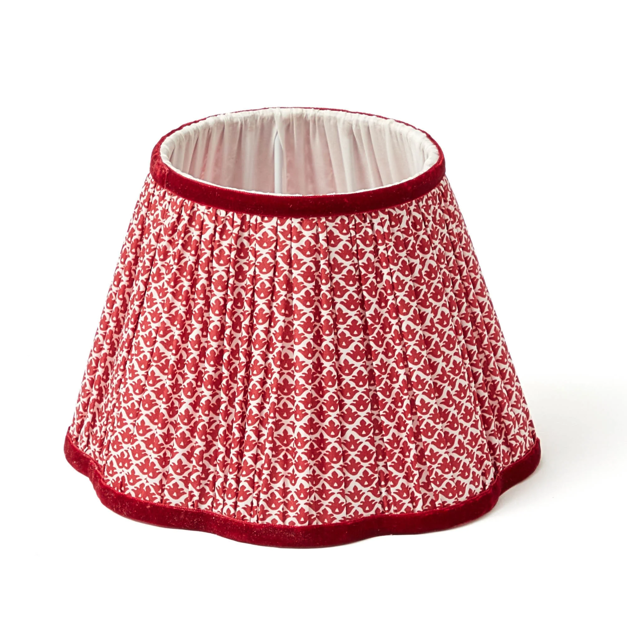 Chinoiserie Rechargeable Lamp with Red Lotus Shade (22cm) - Image 8