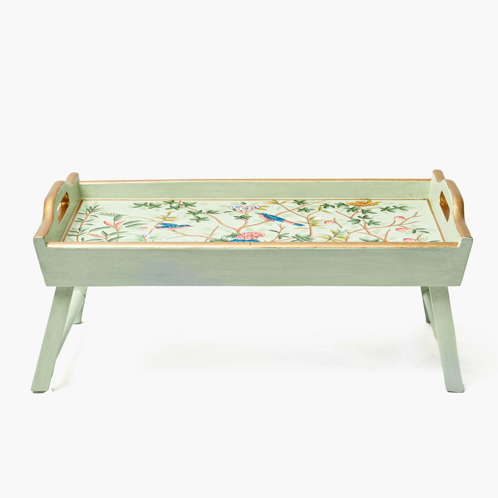 Green Chinoiserie Folding Tray - Image 4