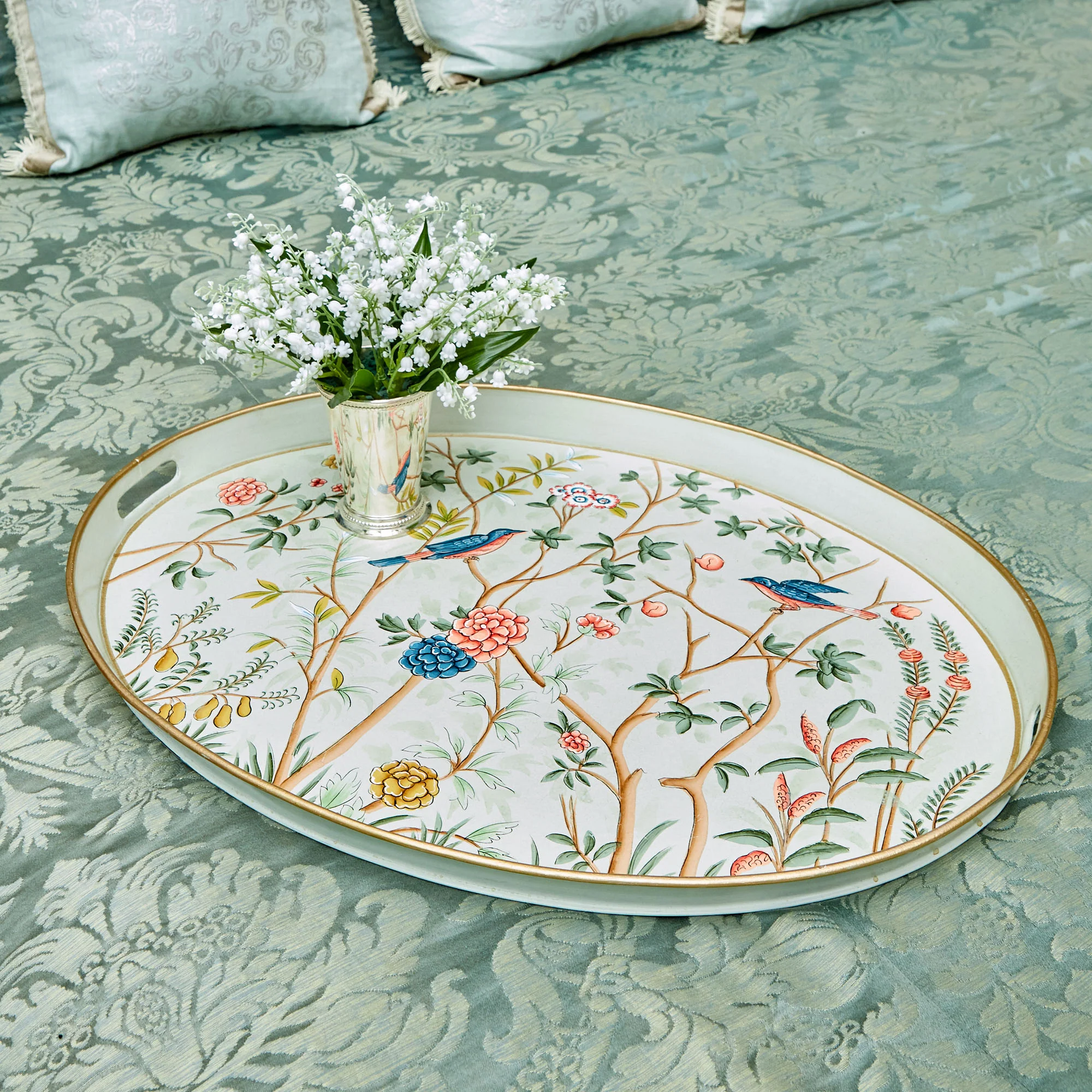 Chinoiserie Tole Oval Tray - Image 3