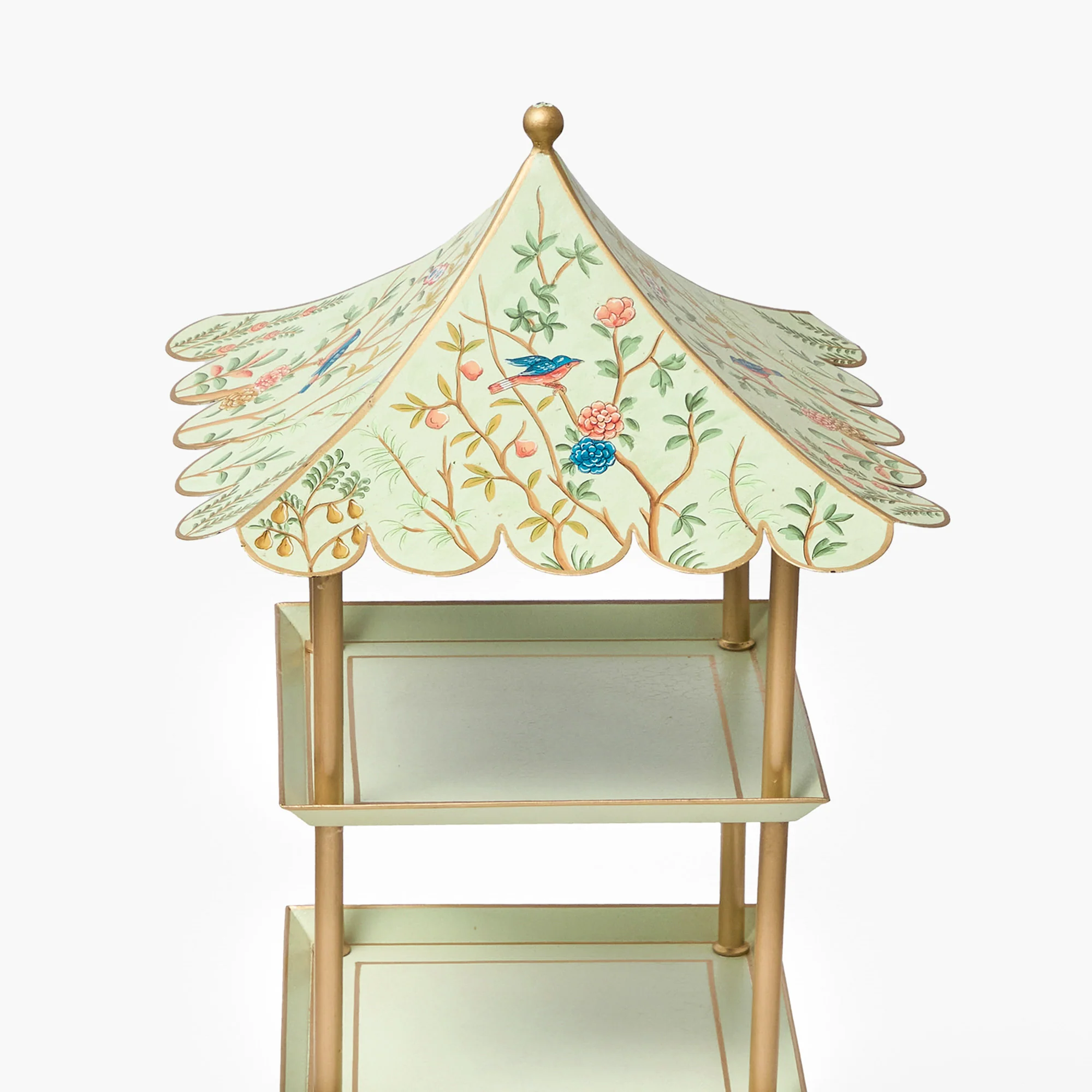 Chinoiserie Tole Three Tier Pagoda Stand - Image 4
