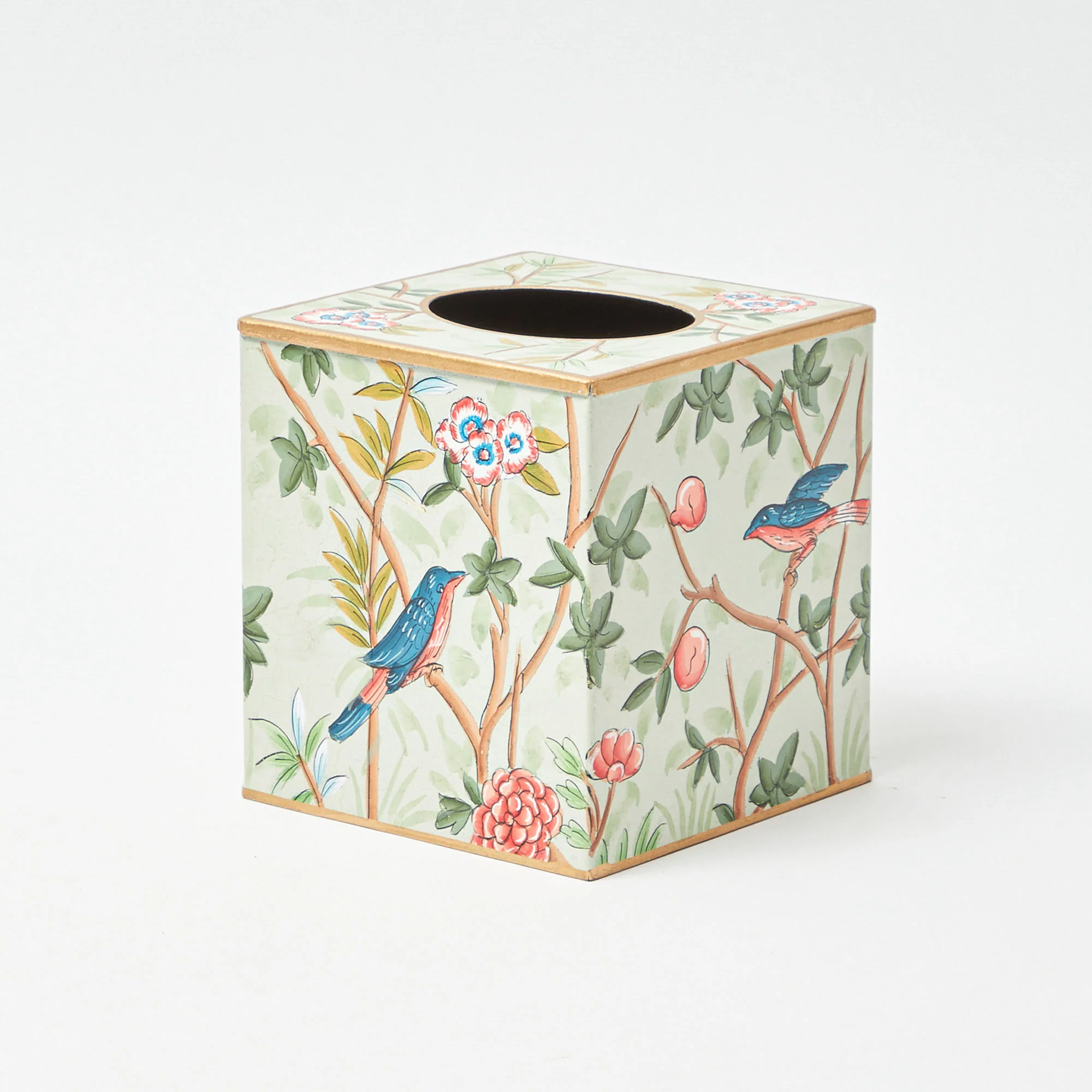Green Chinoiserie Tole Tissue Box - Image 10