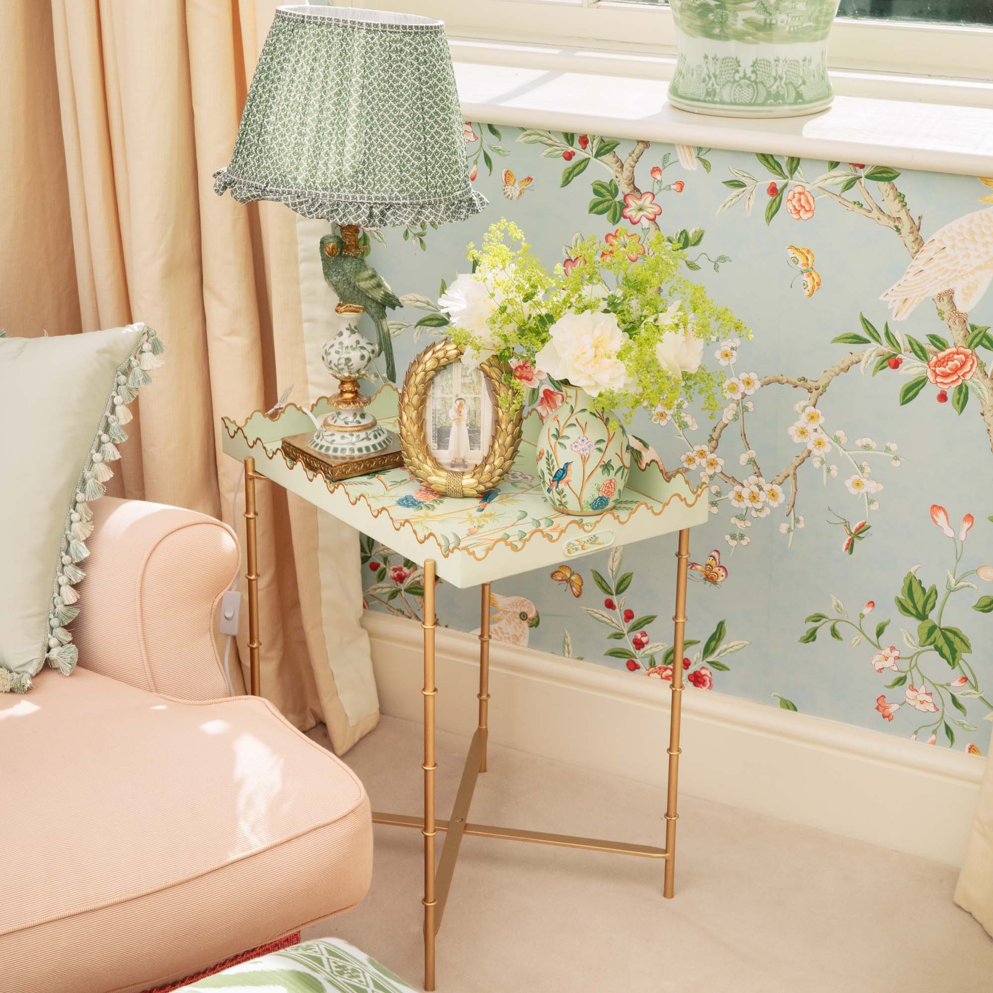 Chinoiserie Tole Tray with Stand - Image 2
