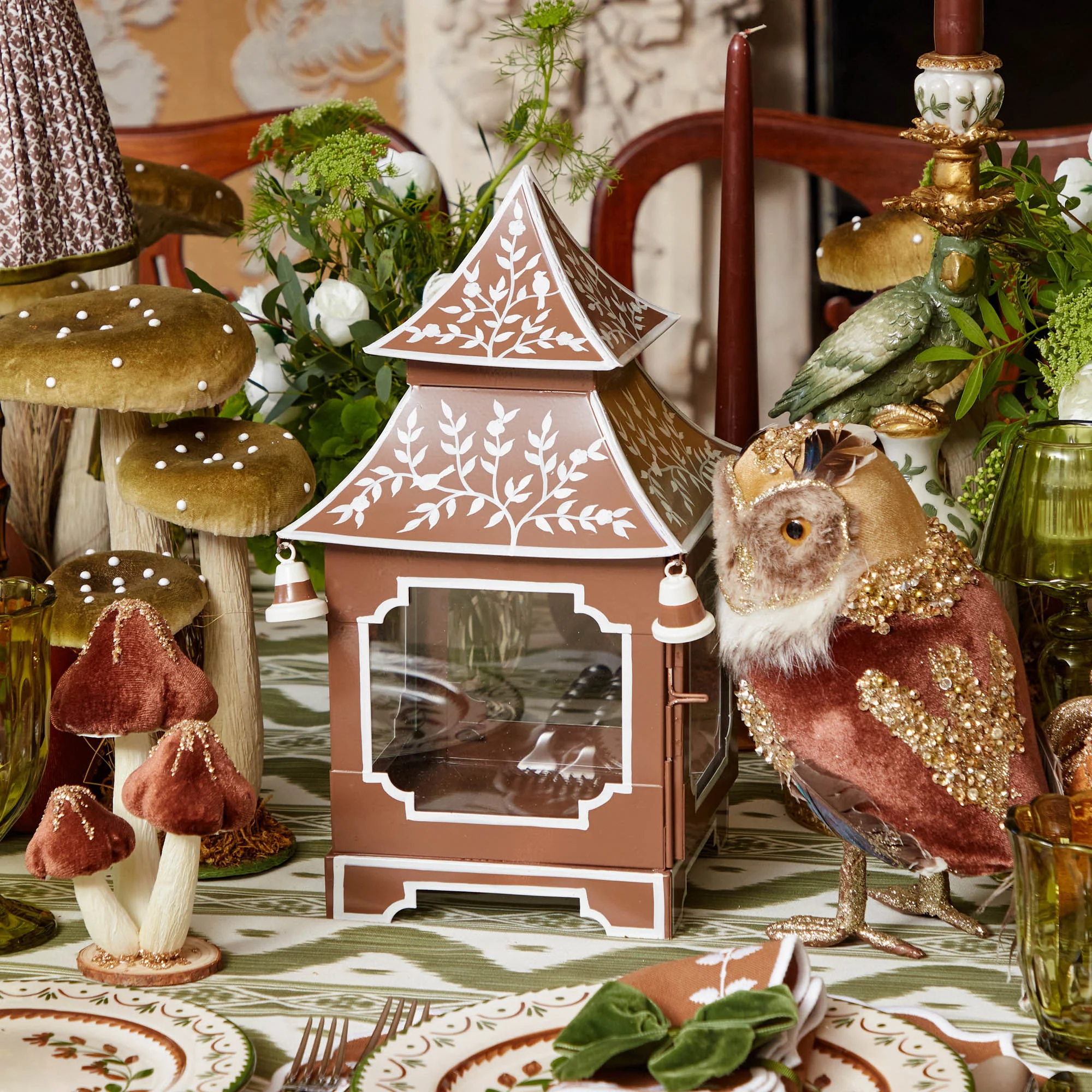 Chocolate Chinoiserie Pagoda Lantern - Image 4