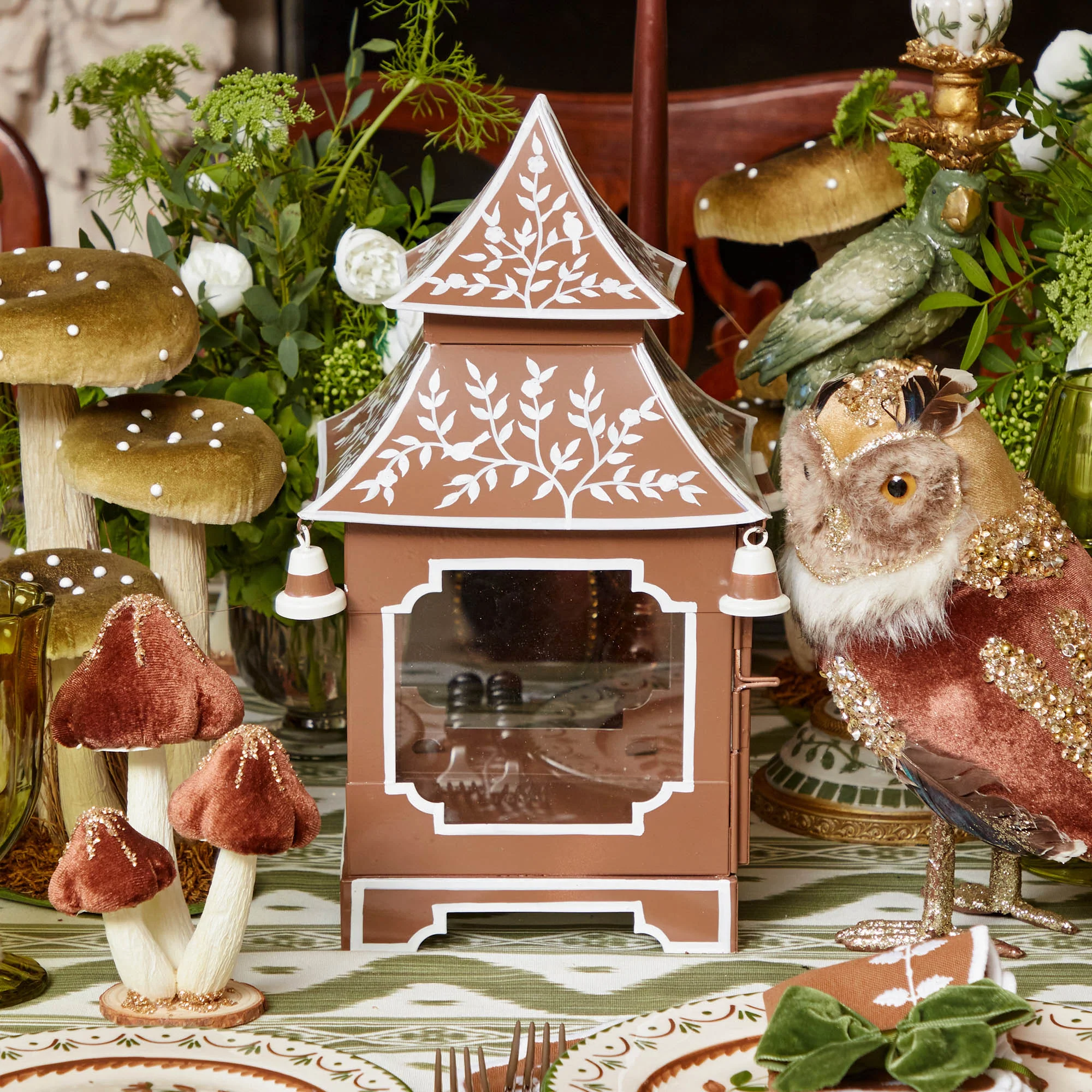 Chocolate Chinoiserie Pagoda Lantern - Image 6