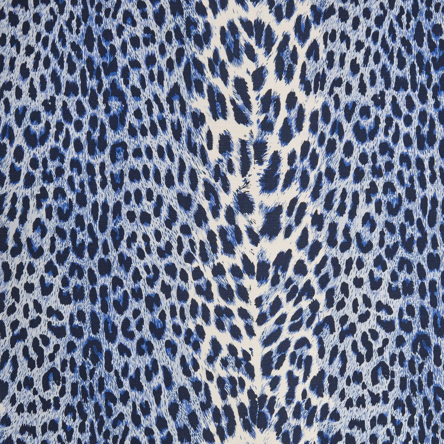 Cobalt Blue Leopard Fabric - Image 2