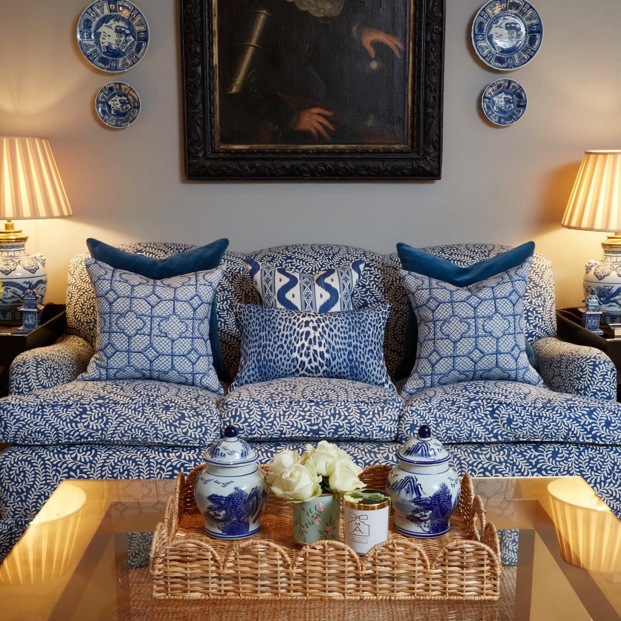 Cobalt Blue Leopard Fabric - Image 3