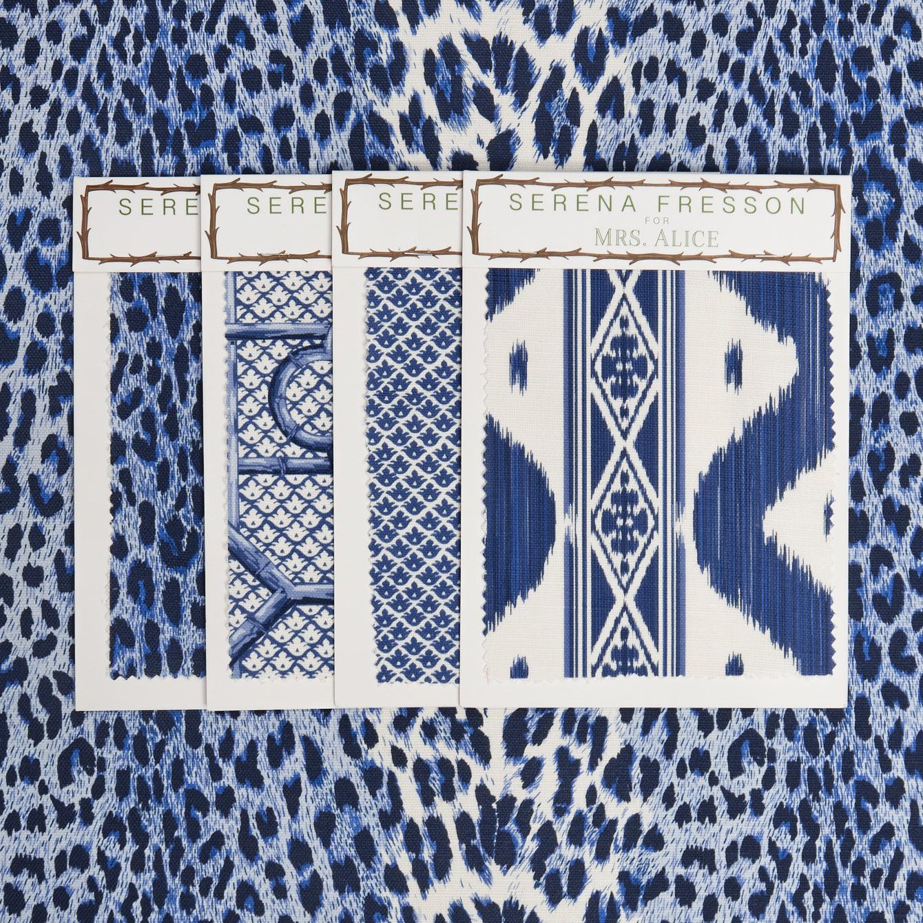 Cobalt Blue Leopard Fabric - Image 4