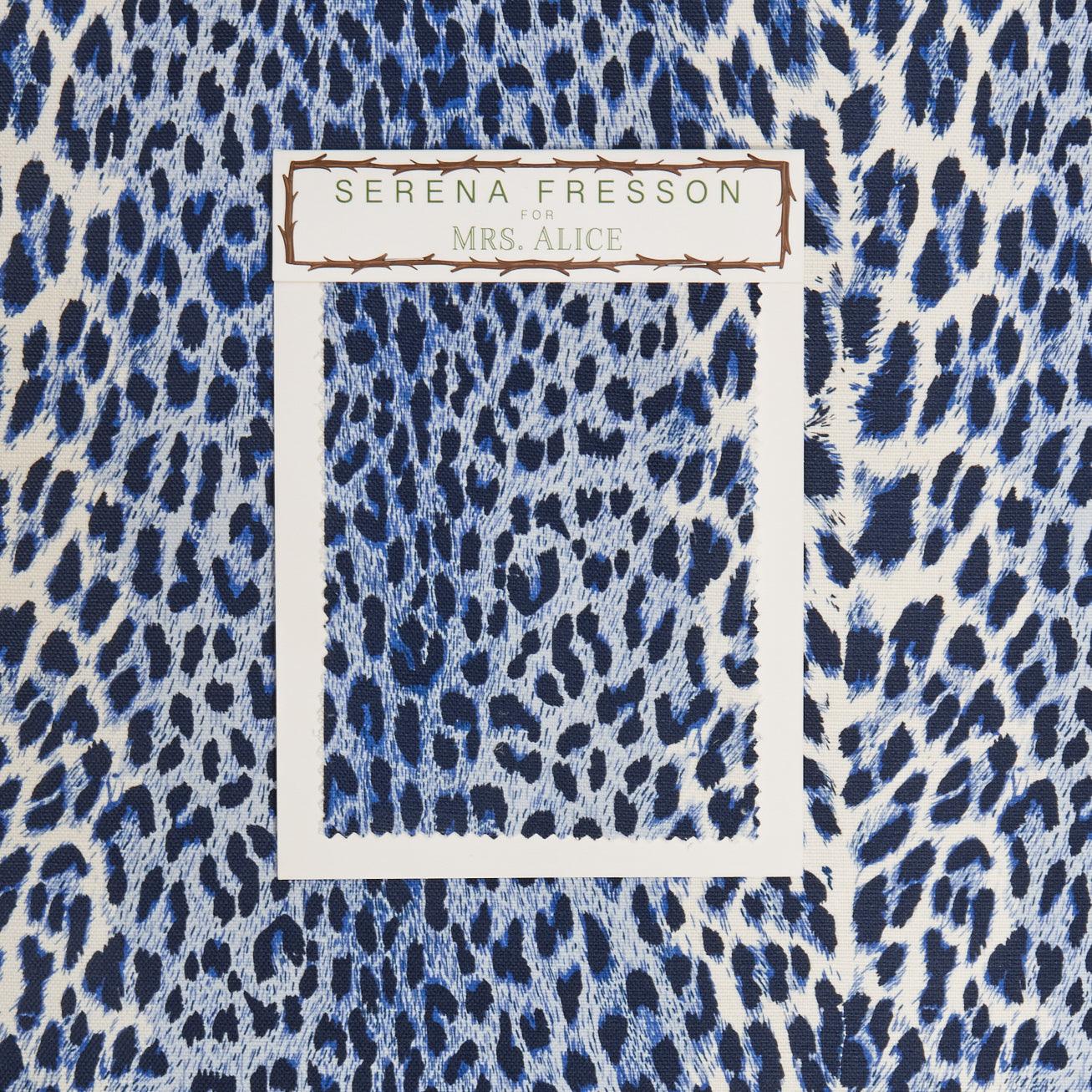 Cobalt Blue Leopard Fabric - Image 6