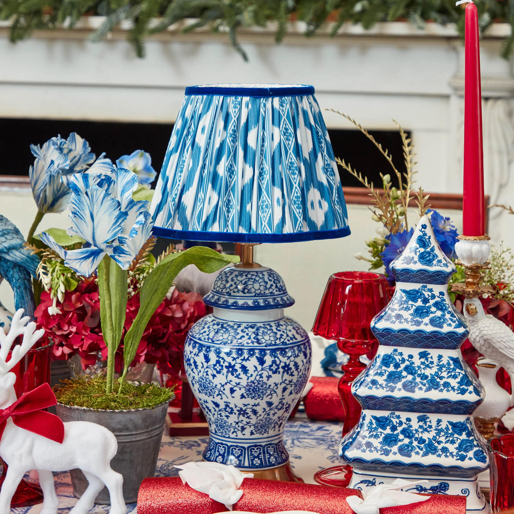 Cobalt Ikat Lampshade (22cm) - Image 12