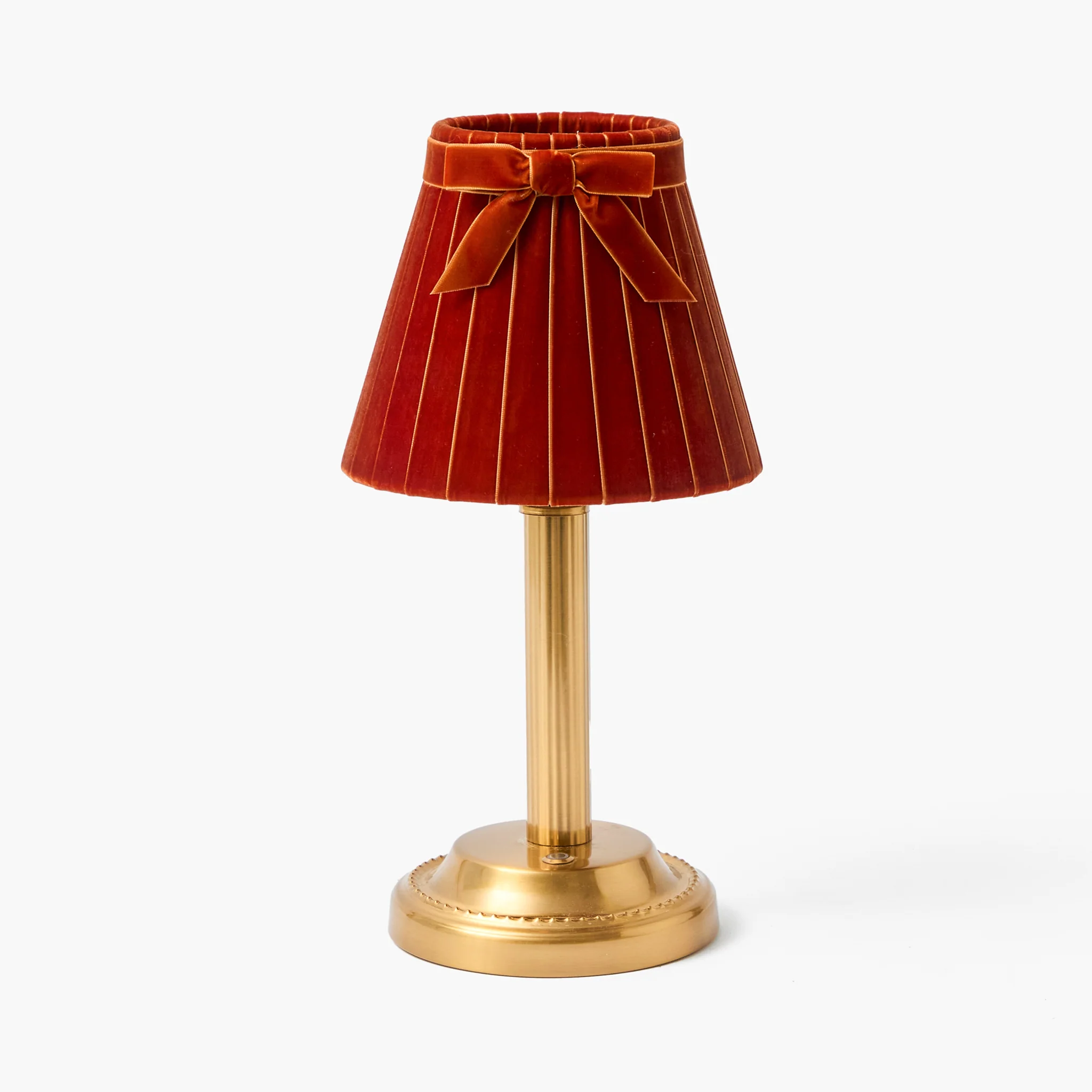 Burnt Orange Velvet Bow Lampshade (18cm) - Image 8