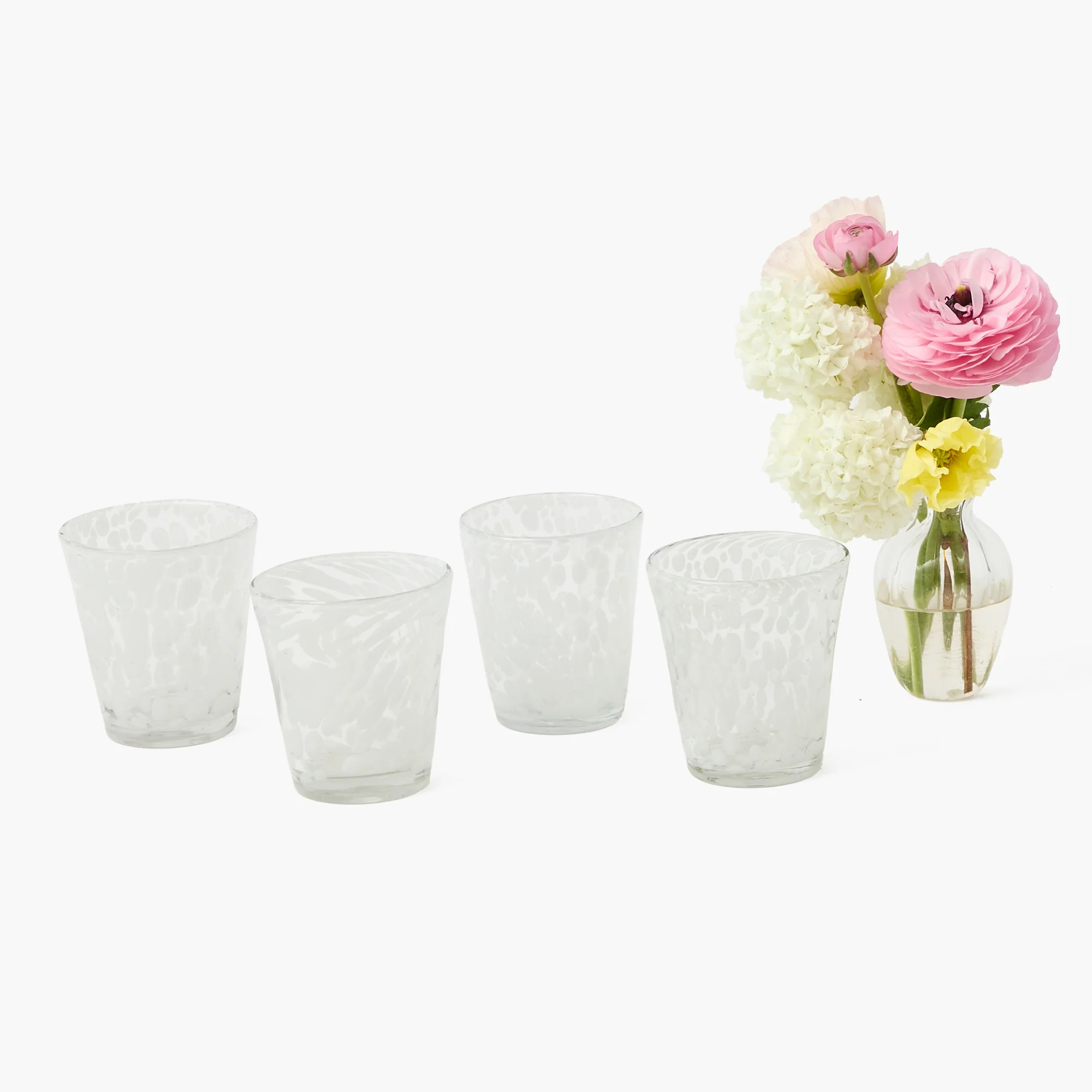 White Dappled Glasses (Set of 4) - Image 17