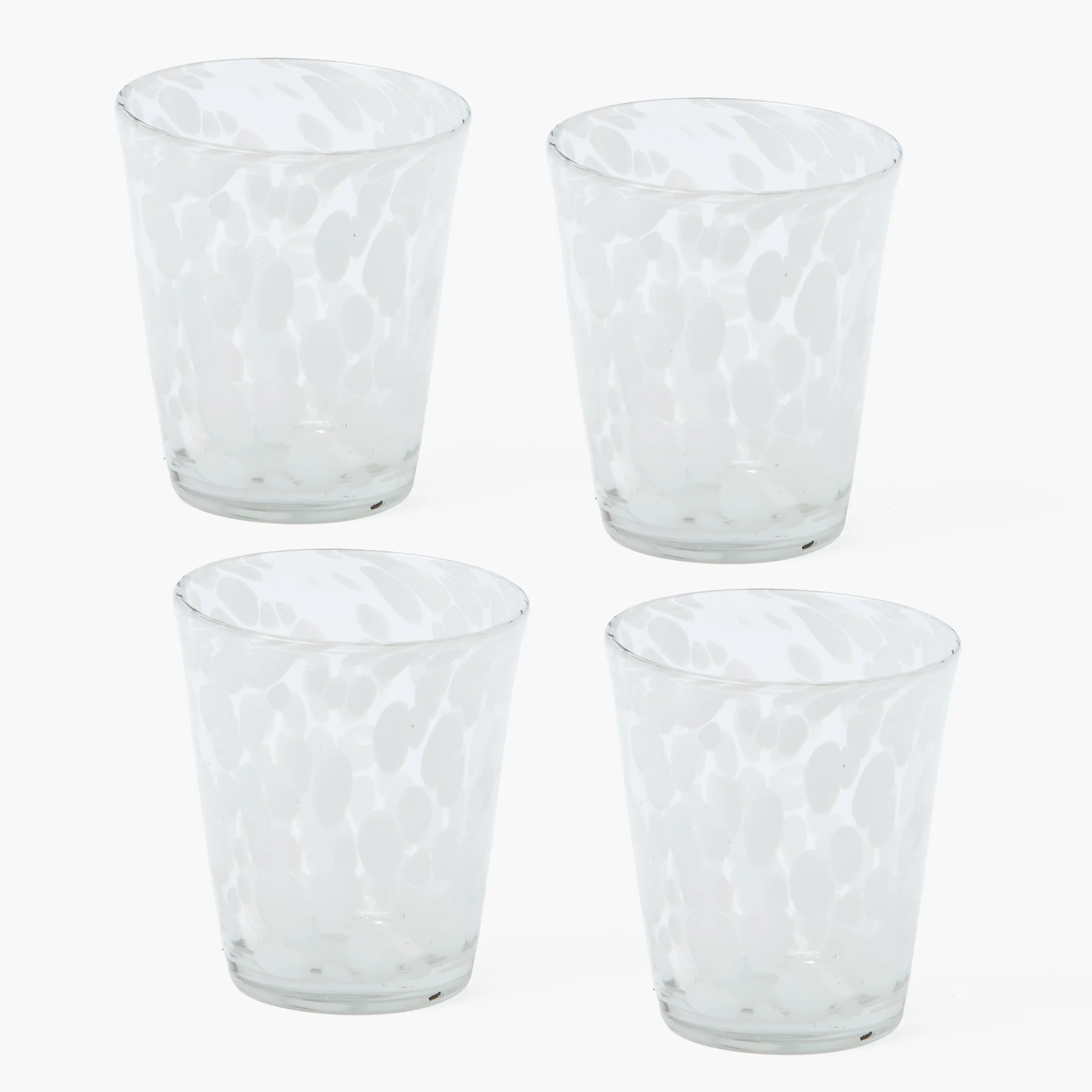 White Dappled Glasses (Set of 4) - Image 9
