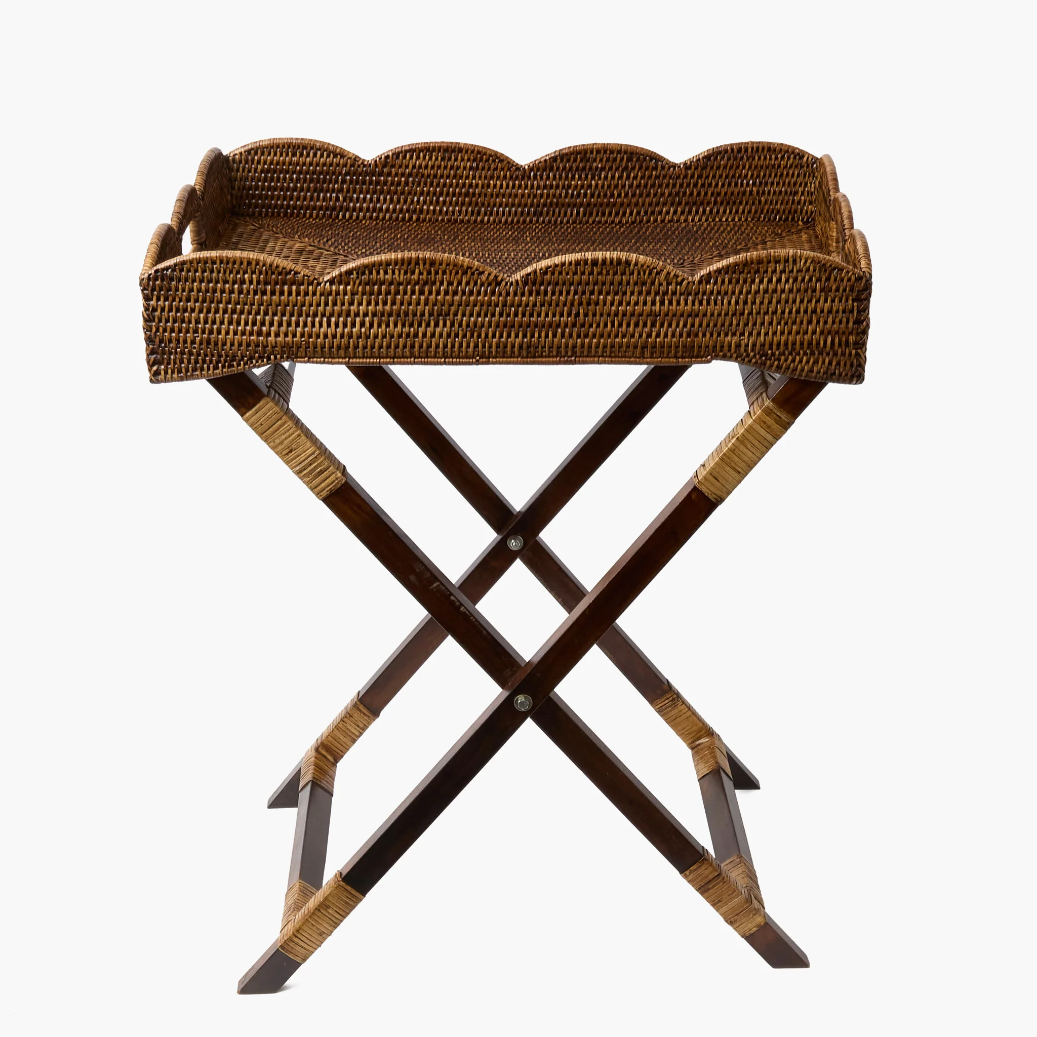 Dark Brown Rattan Butlers Tray