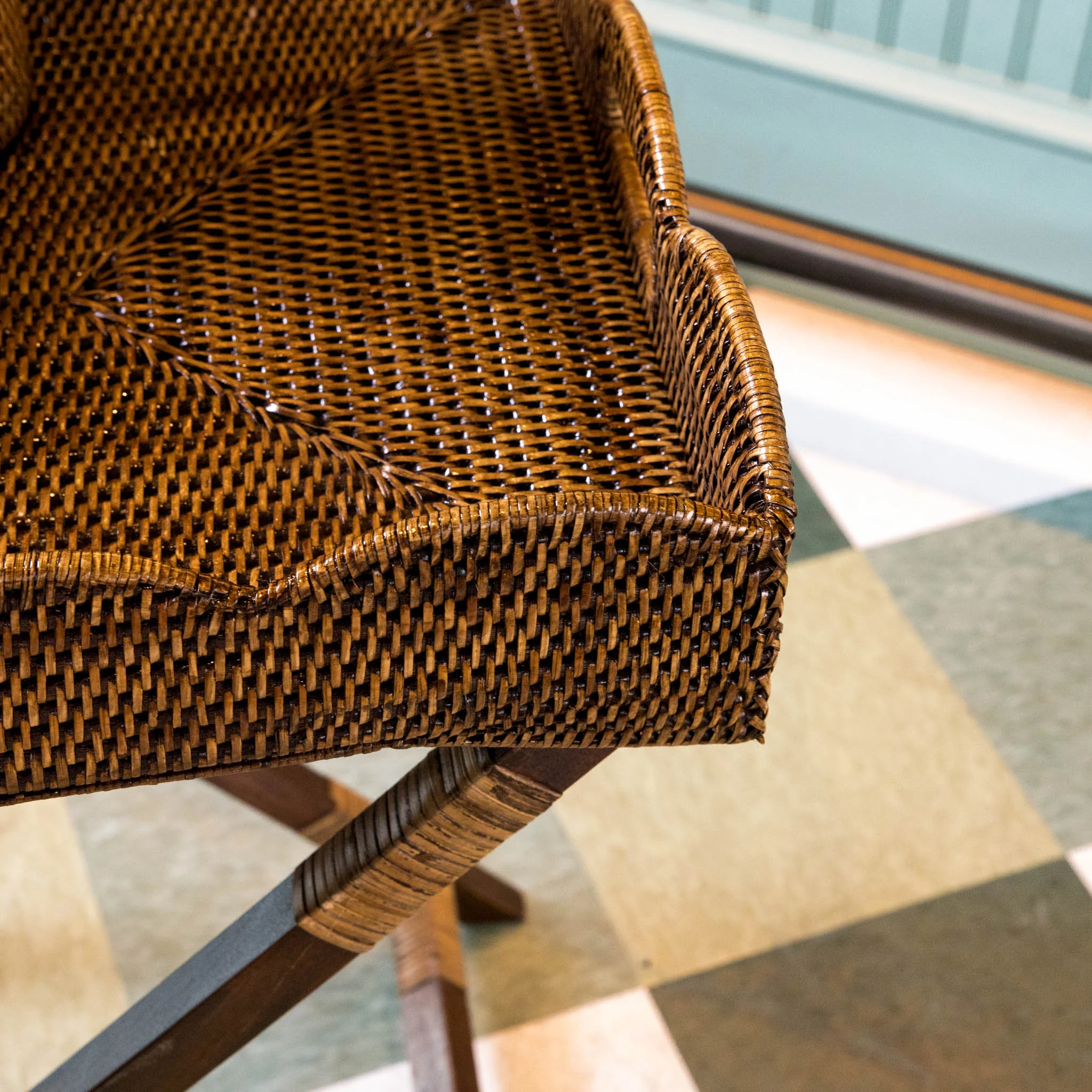 Dark Brown Rattan Butlers Tray - Image 10
