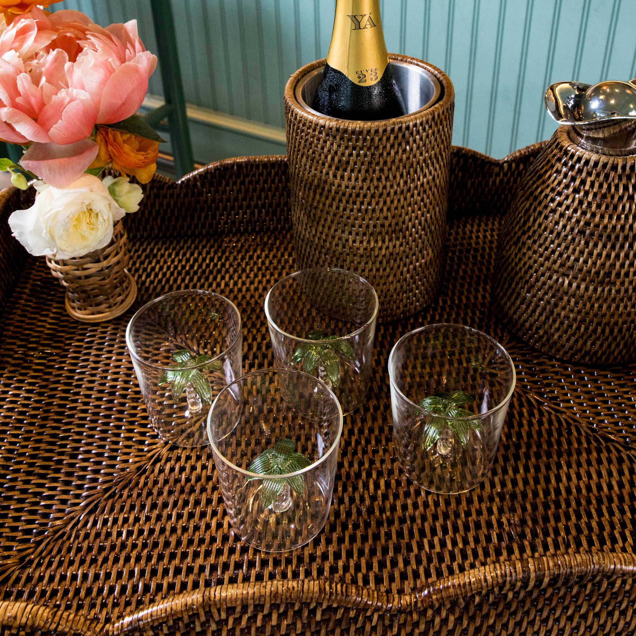 Dark Brown Rattan Butlers Tray - Image 11