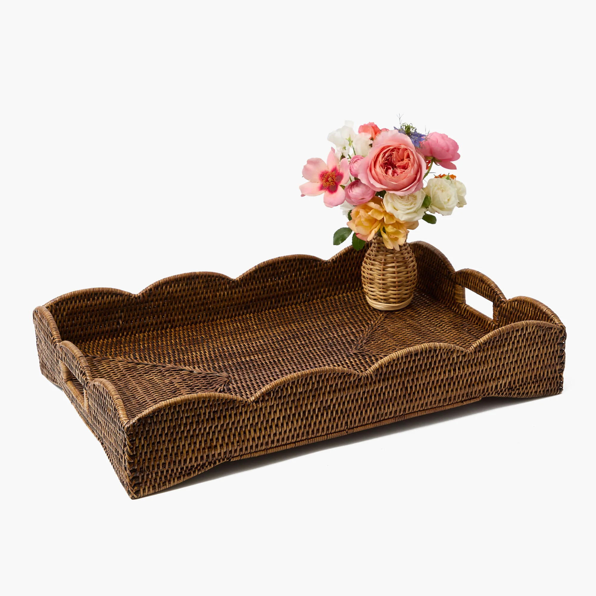 Dark Brown Rattan Butlers Tray - Image 13