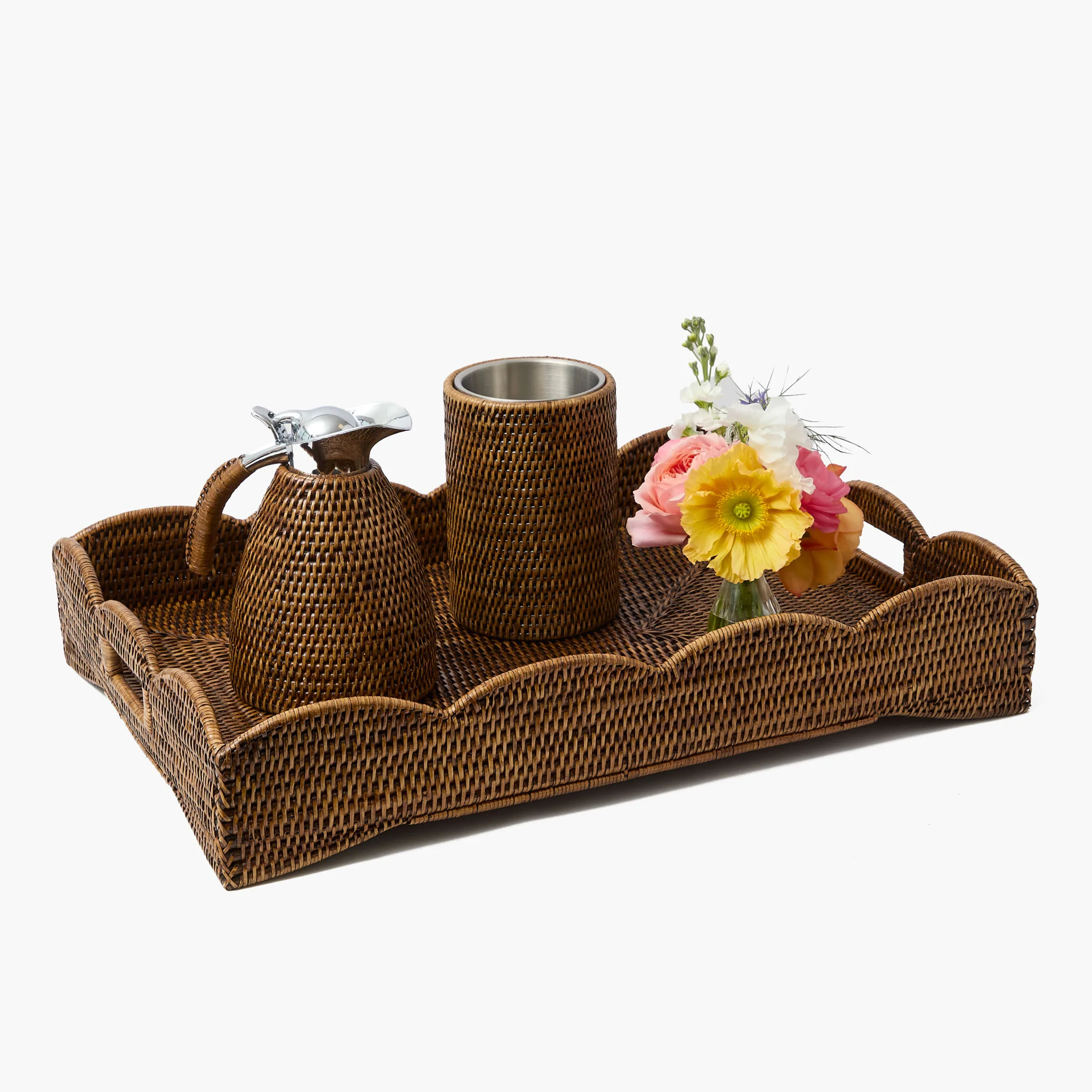 Dark Brown Rattan Butlers Tray - Image 4