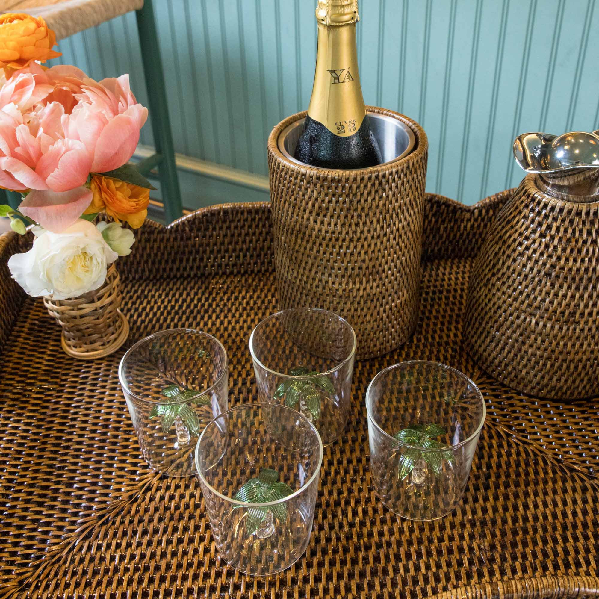 Dark Brown Rattan Wine Cooler - Image 5