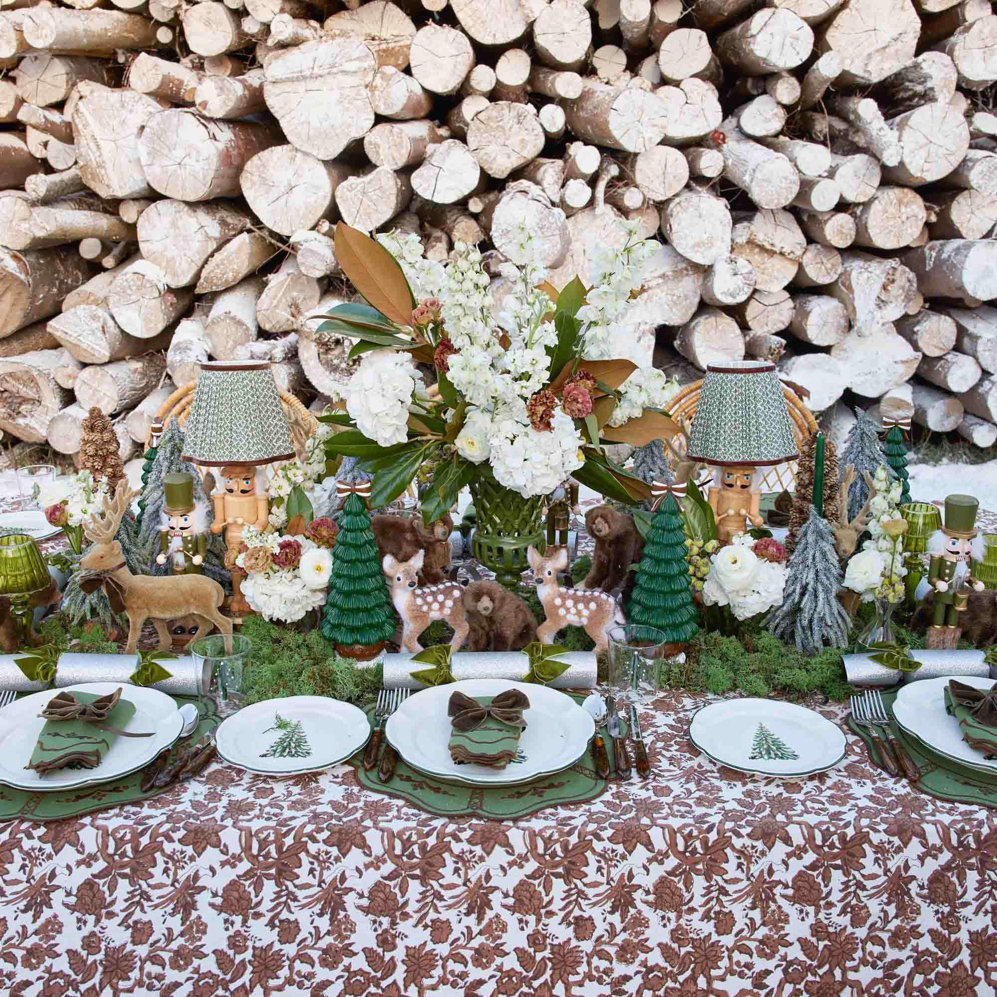 Doris Green & Chocolate Placemats & Napkins Set - Image 4