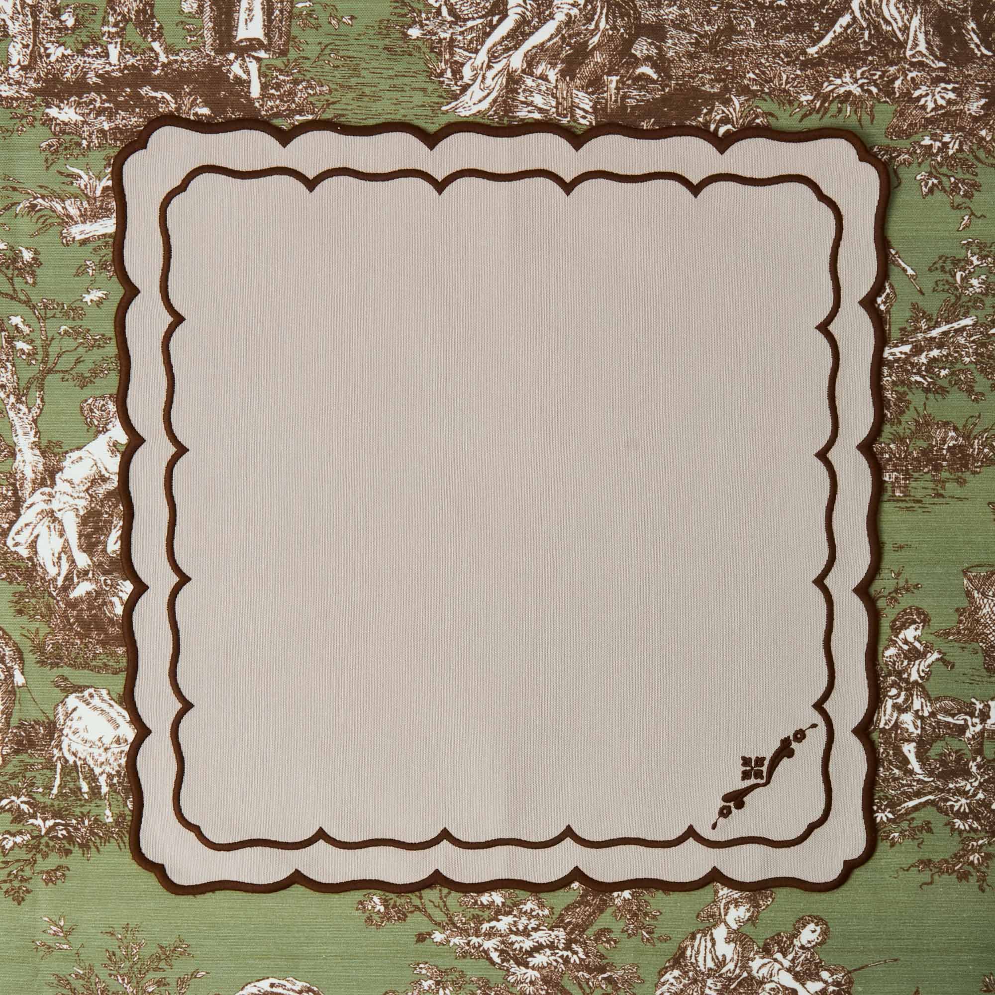 Taupe & Chocolate Doris Napkins (Set of 4) - Image 10