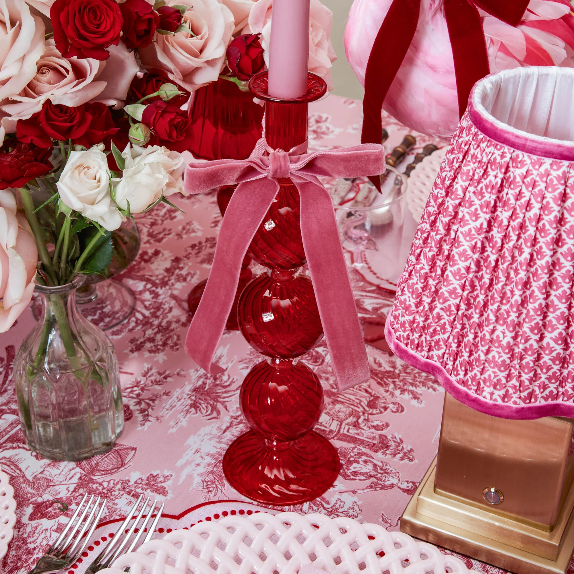 Dusty Pink Velvet Bows (Set of 4) - 20cm - Image 4