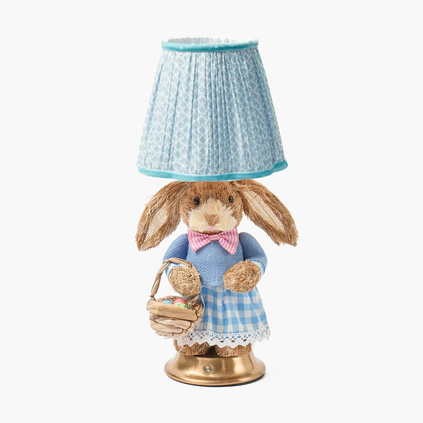 Easter Bunny Rechargeable Lamp with Soft Blue Lotus Shade (18cm)