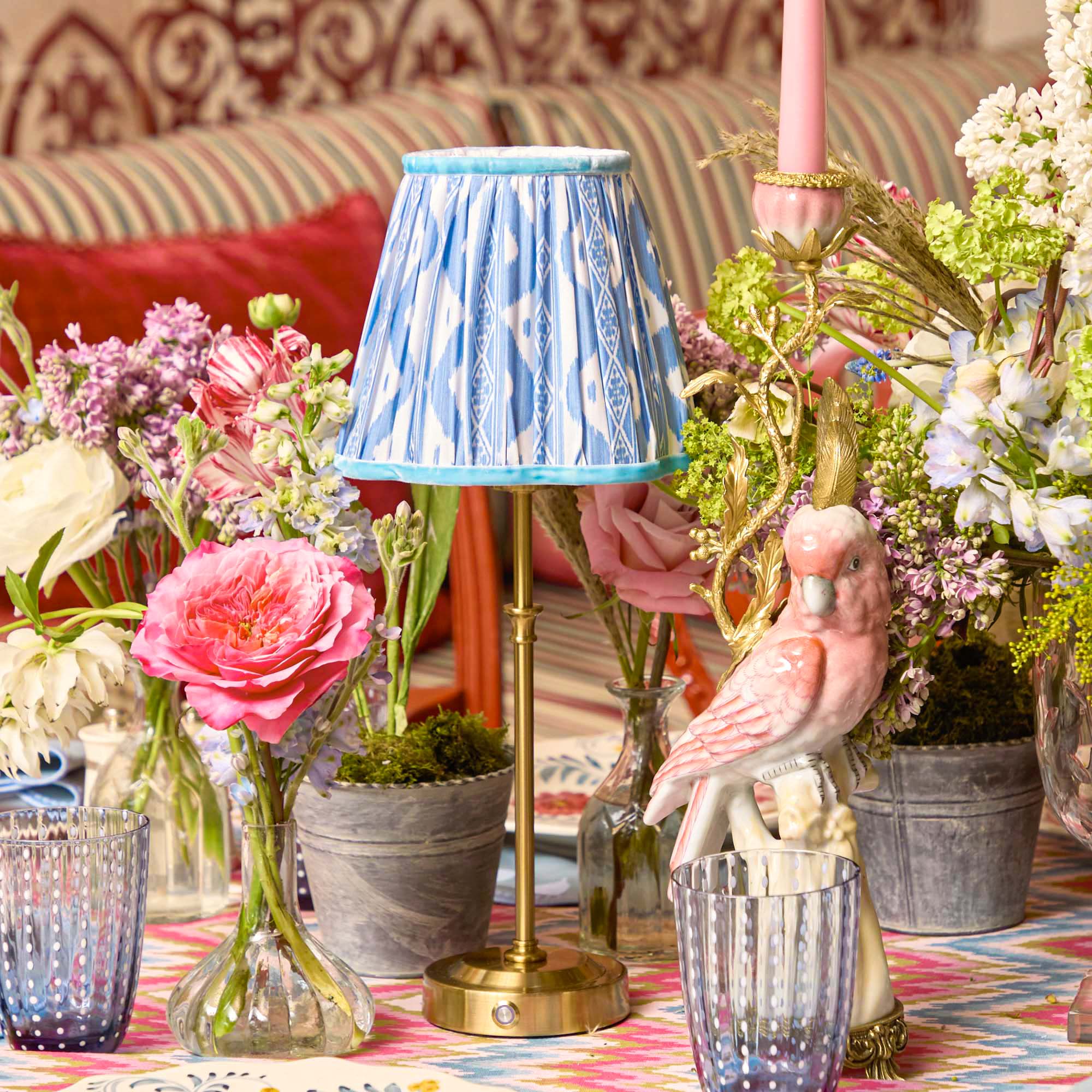 Blue Ikat Lampshade (18cm) - Image 9