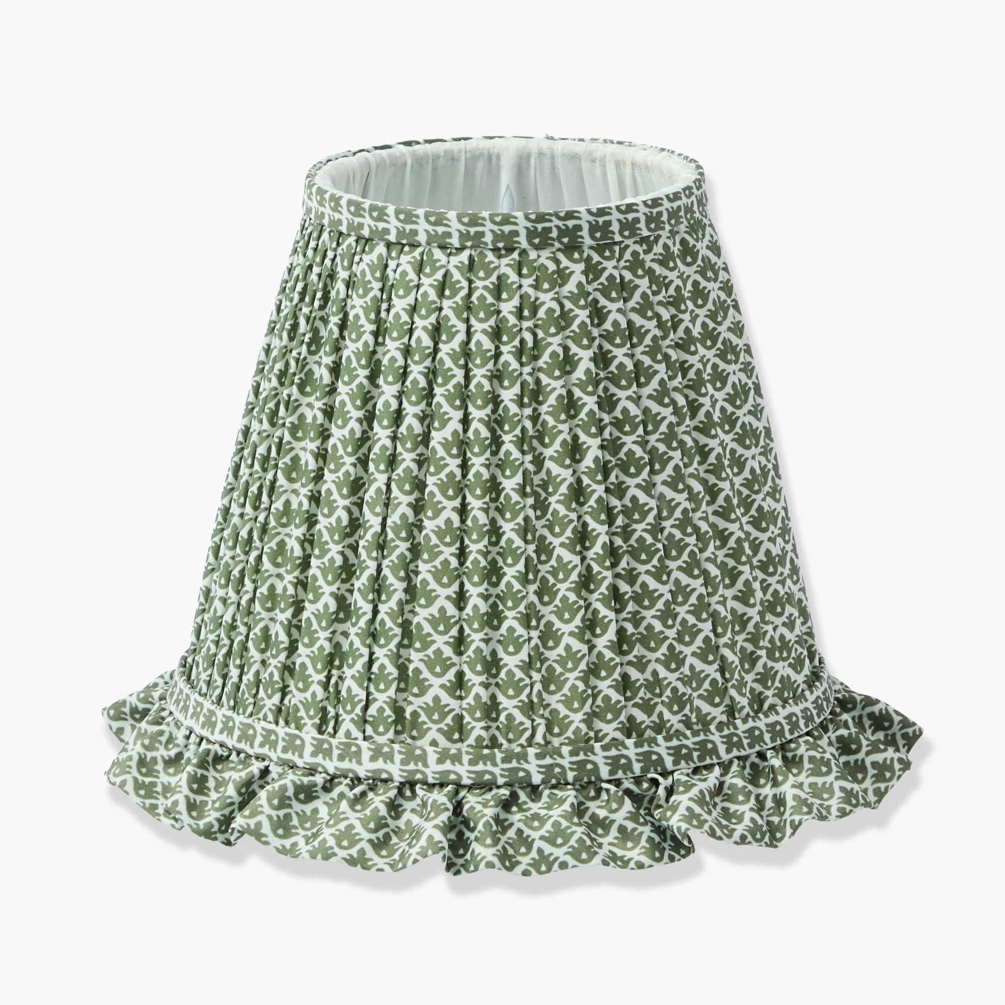 Edie Rechargeable Lamp with Olive Lotus Ruffle Shade (18cm) - Image 8